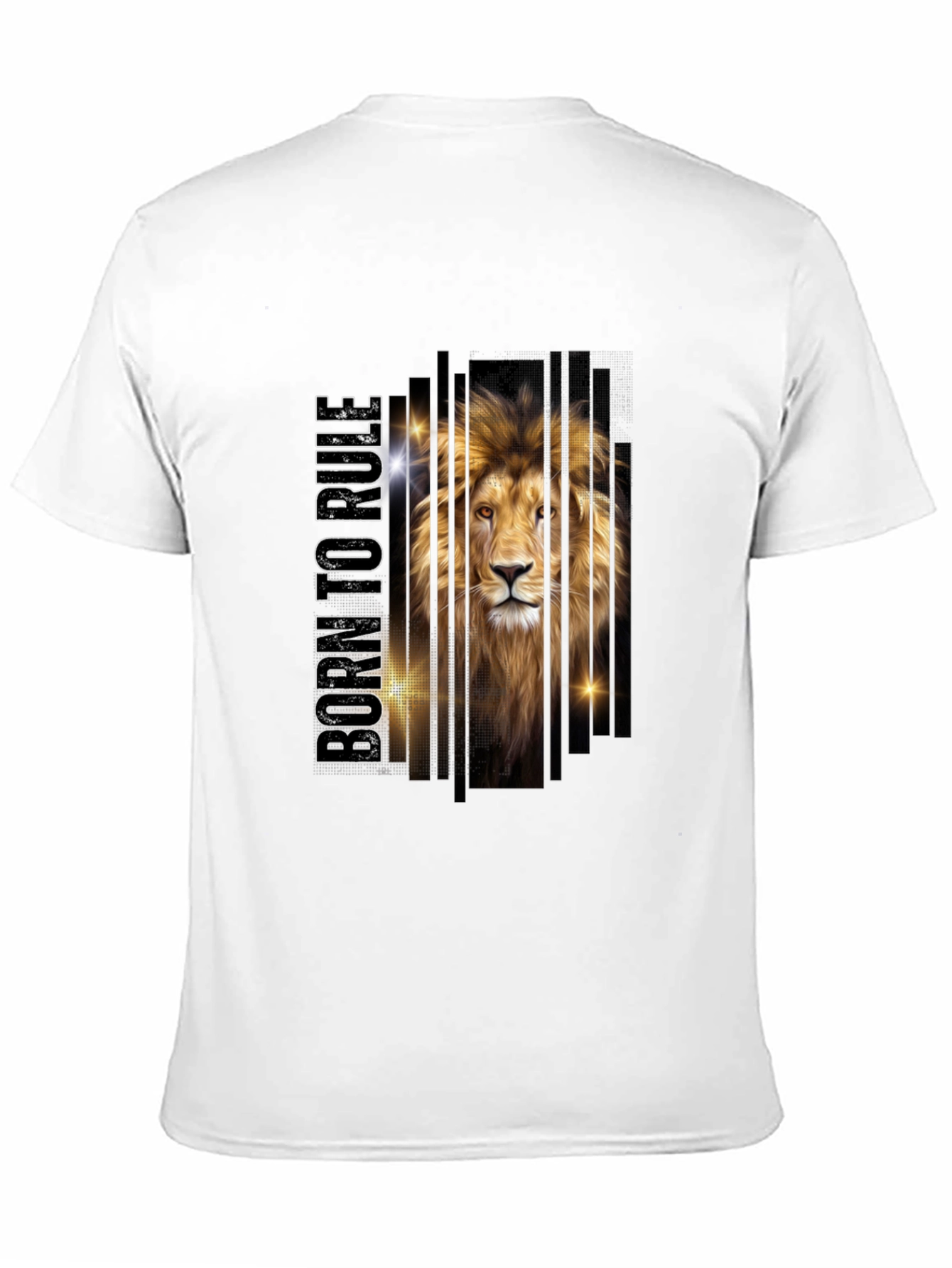 Black Born to Rule Lion Graphic Print Tee - Stylish Men's Black T-Shirt view 11