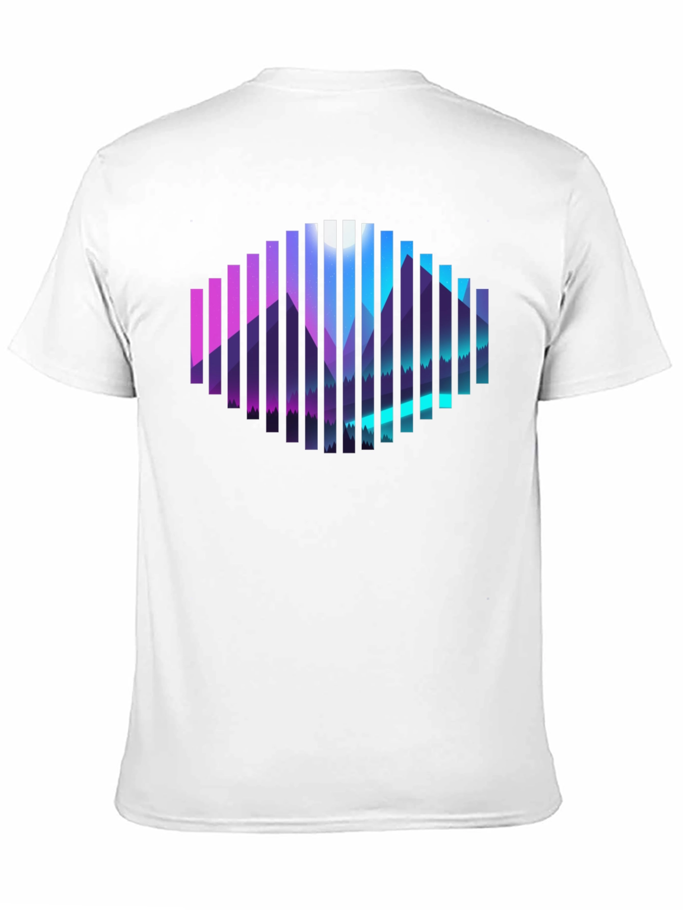Black Geometric Mountainscape Graphic Tee - Black view 11
