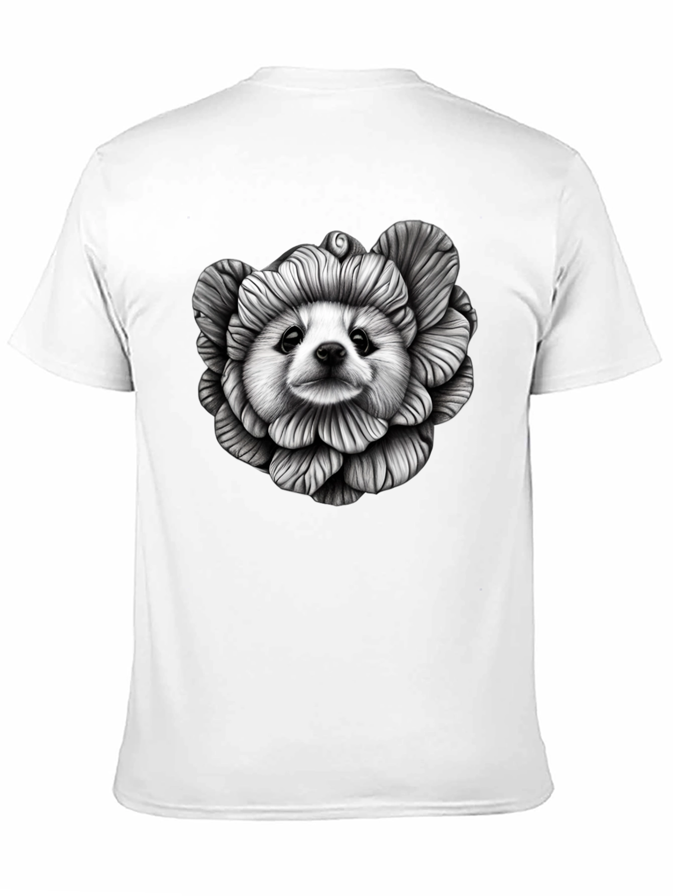 Black Dog Flower Graphic Tee - Unique Art T-Shirt view 11