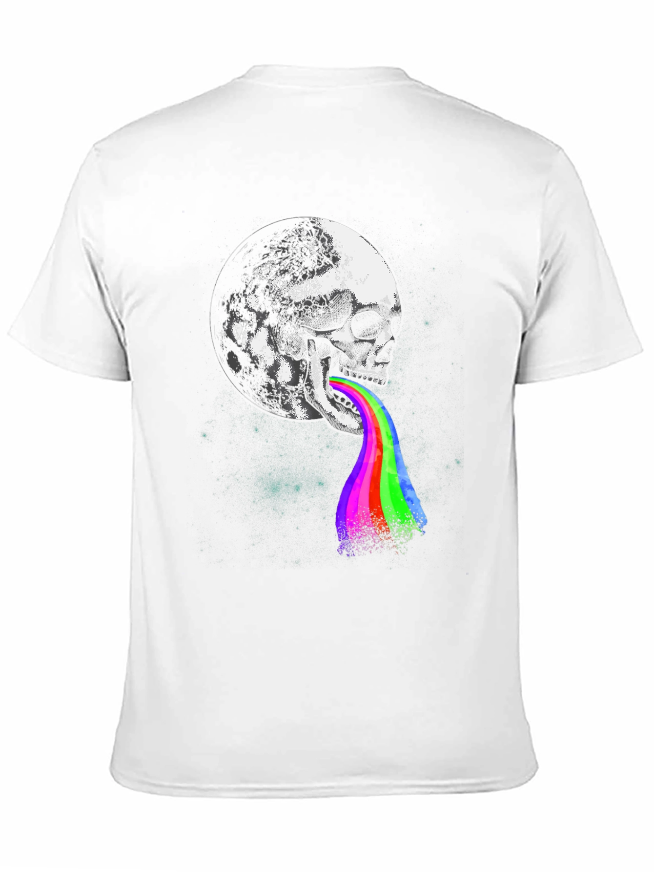 Black Skull Moon Rainbow Tongue Graphic Tee view 11