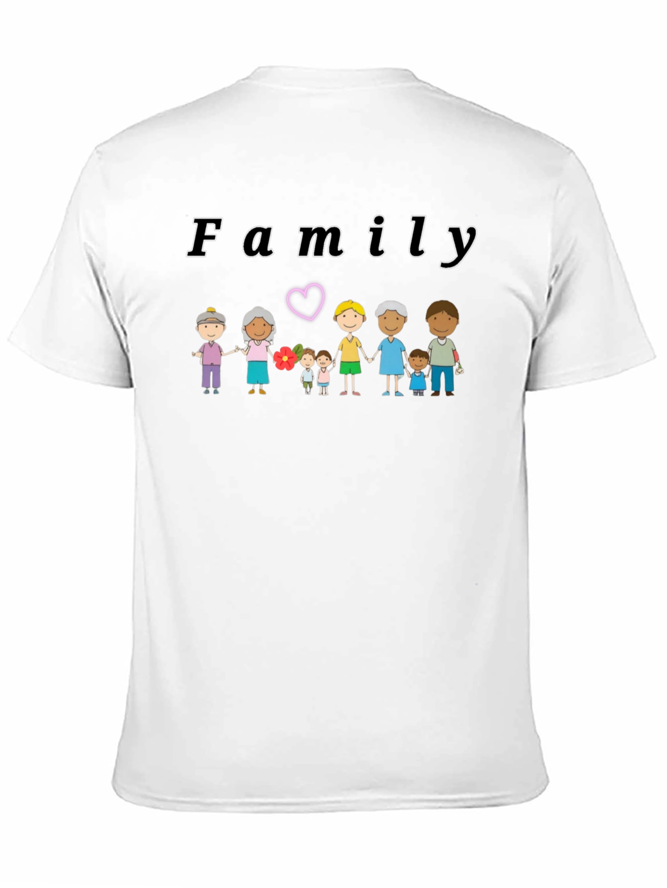 Black Family Cartoon Graphic Black T-Shirt view 11