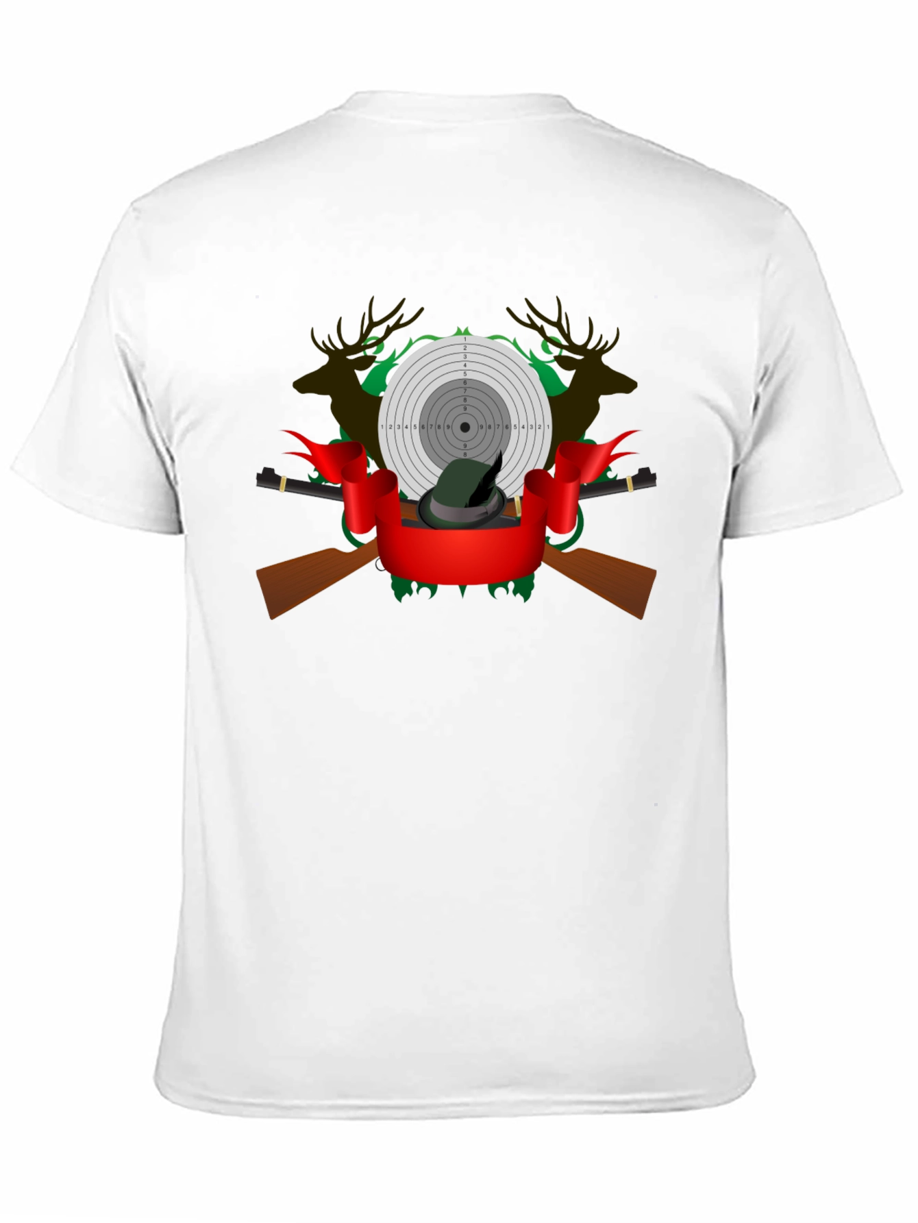Black Hunting Graphic Tee - Deer, Target, and Rifle Design view 11