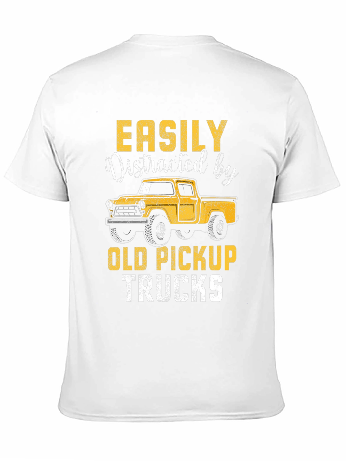Black Easily Distracted by Old Pickup Trucks T-Shirt view 11