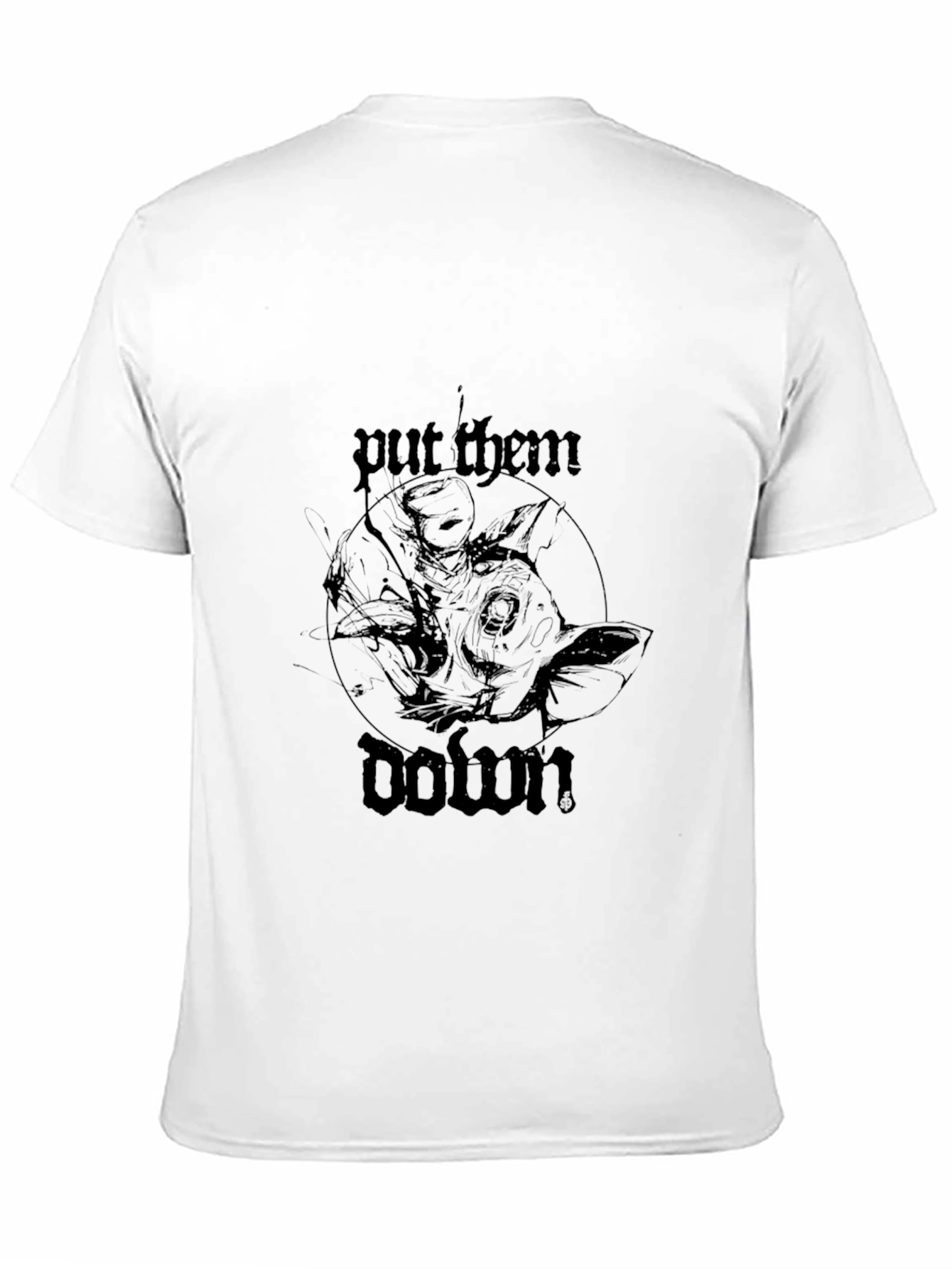 Black Put Them Down Graphic Tee - Stylish Black T-Shirt view 11