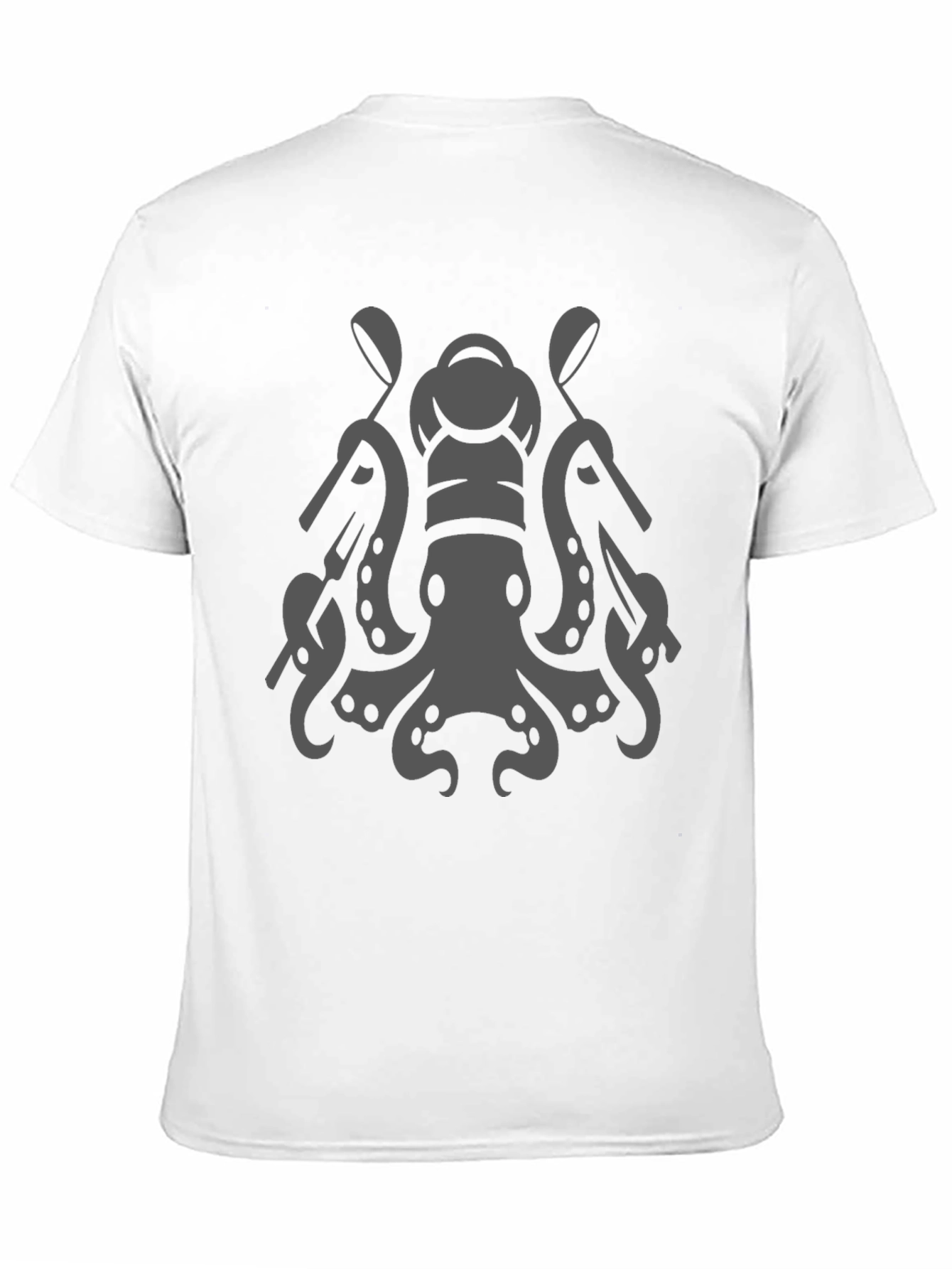 Black Chef Octopus Graphic Tee - Black Cotton Blend view 11