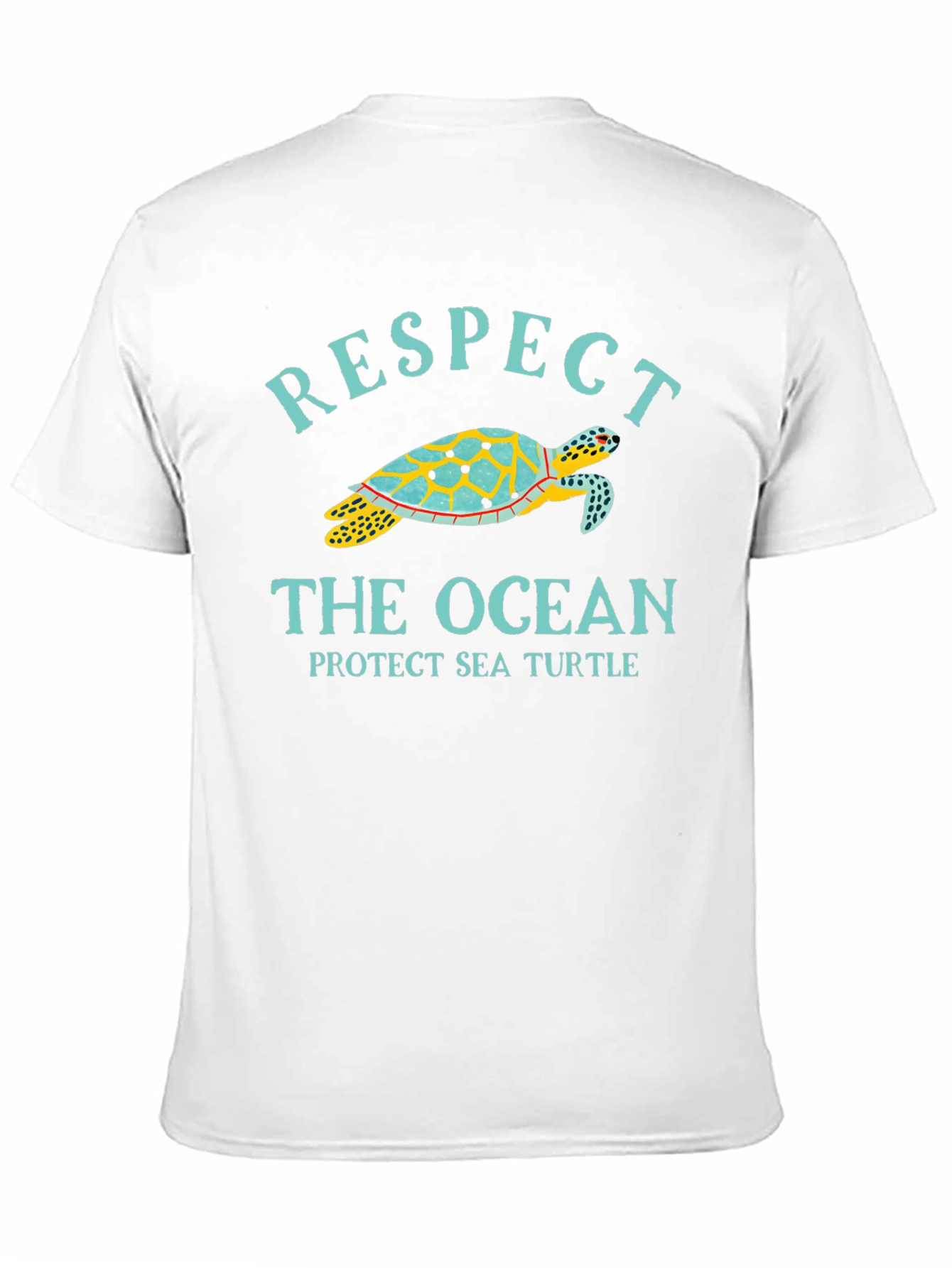 Black Respect the Ocean Sea Turtle Graphic Tee view 11