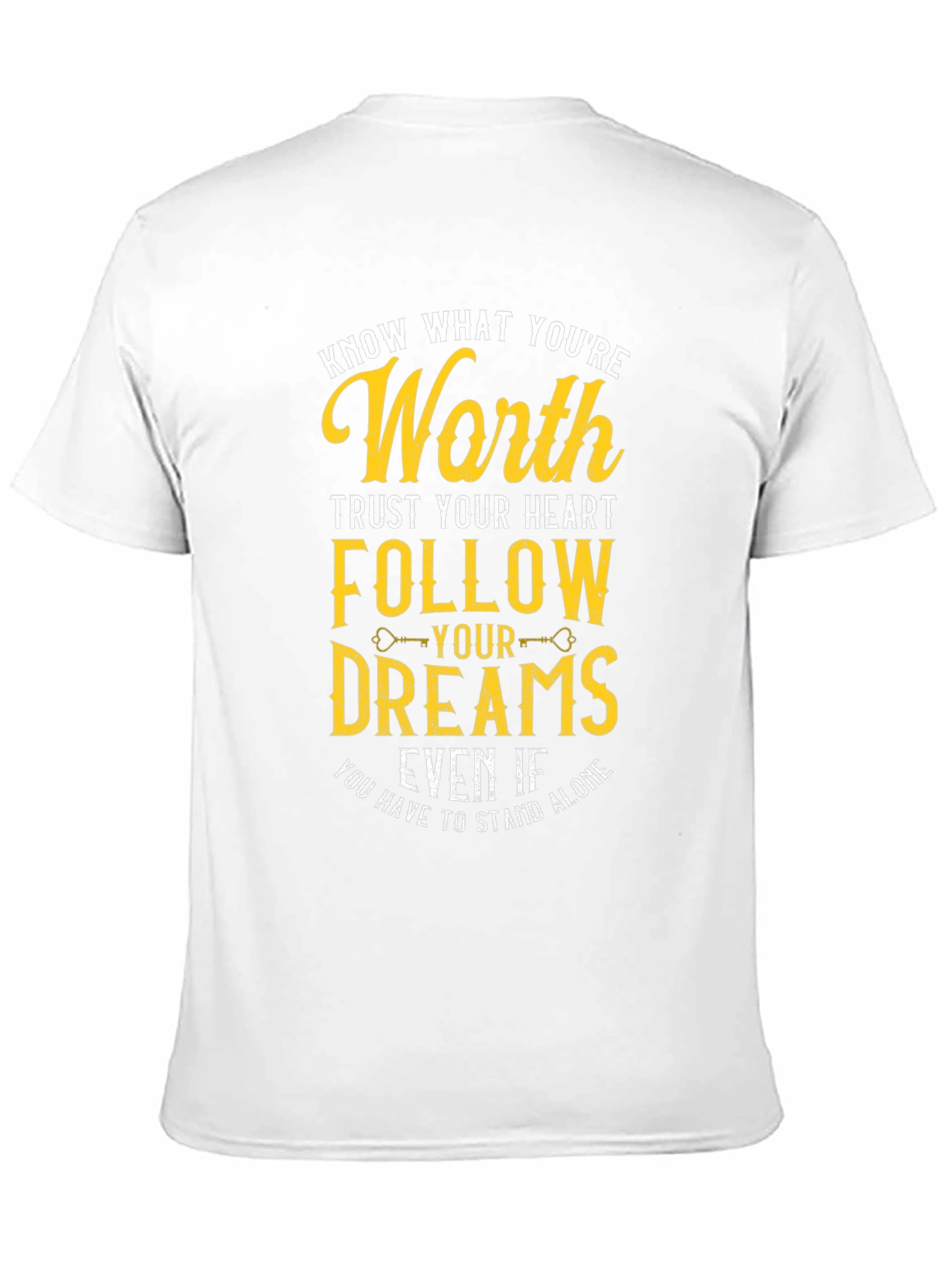 Black Motivational T-Shirt: Know Your Worth, Follow Your Dreams view 11