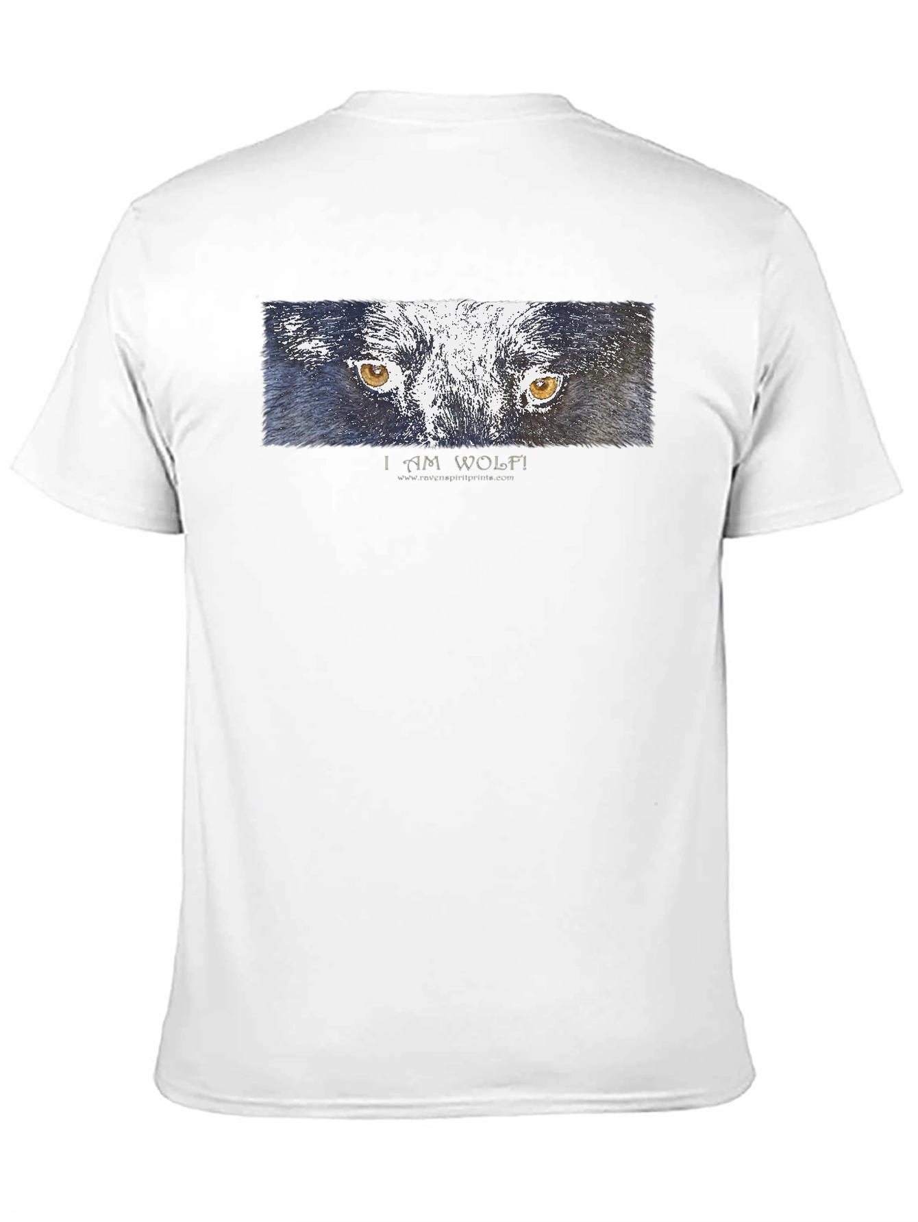 Black I Am Wolf! Graphic Print Black T-Shirt view 11