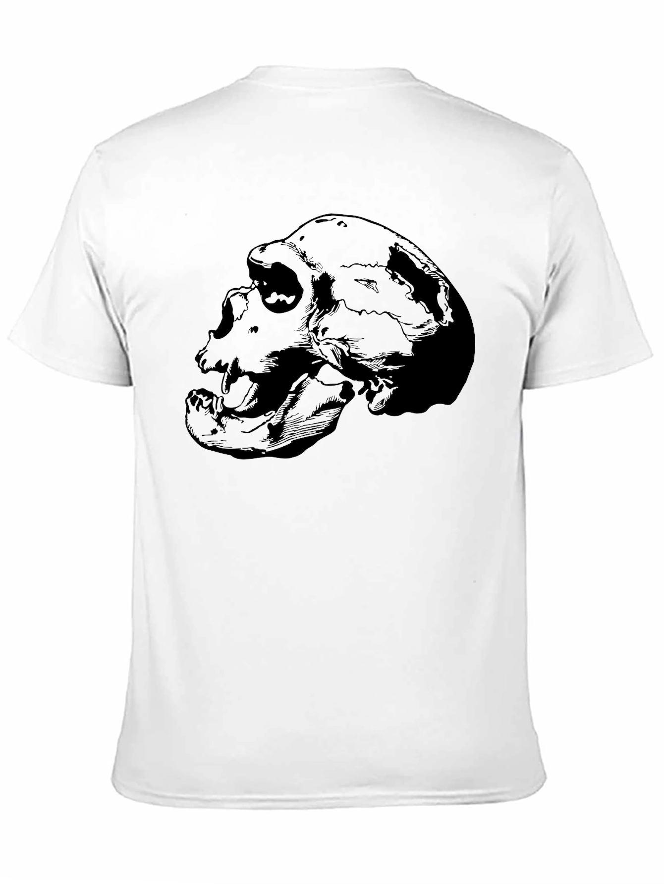 Black Skull Graphic Print Crew Neck T-Shirt view 11