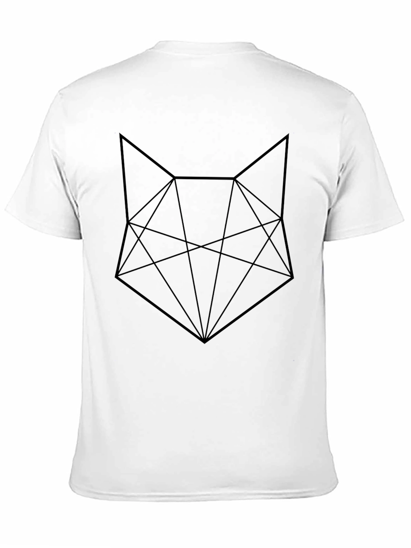 Black Geometric Fox Graphic Tee - Black Cotton Blend view 11