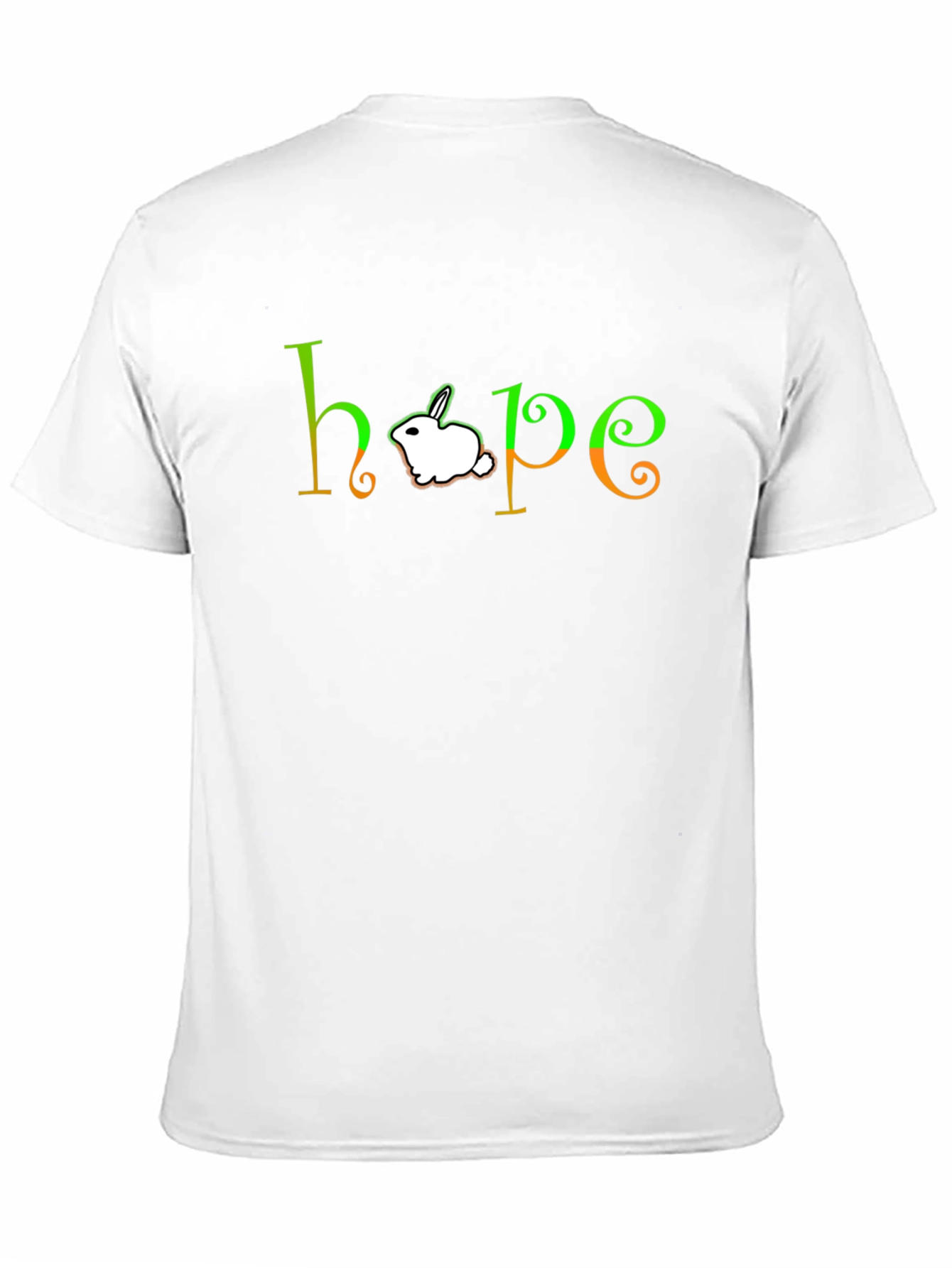 Black Hope Rabbit Graphic Tee - Unisex Black T-Shirt view 11