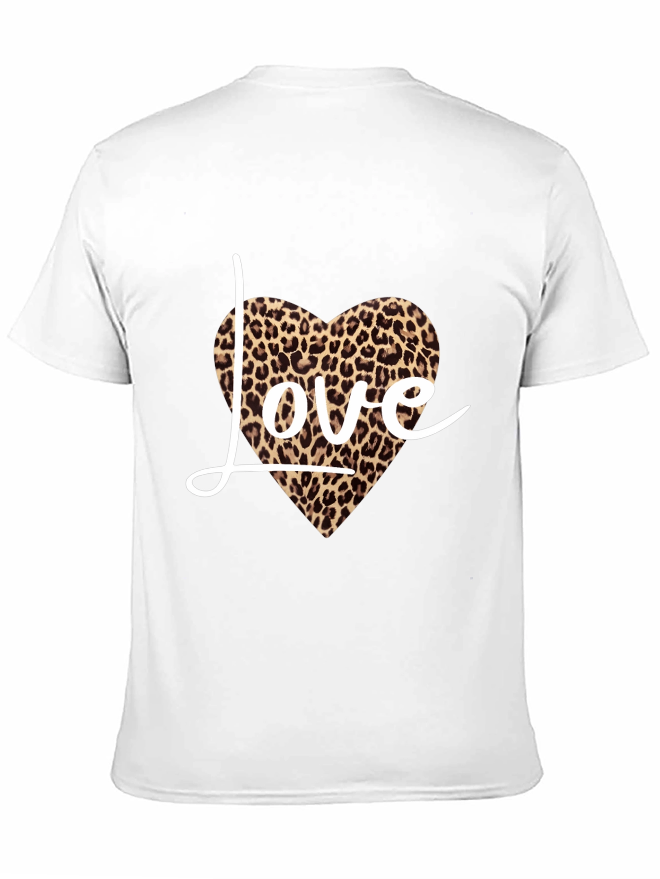Black Leopard Love Heart Print Black T-Shirt view 11