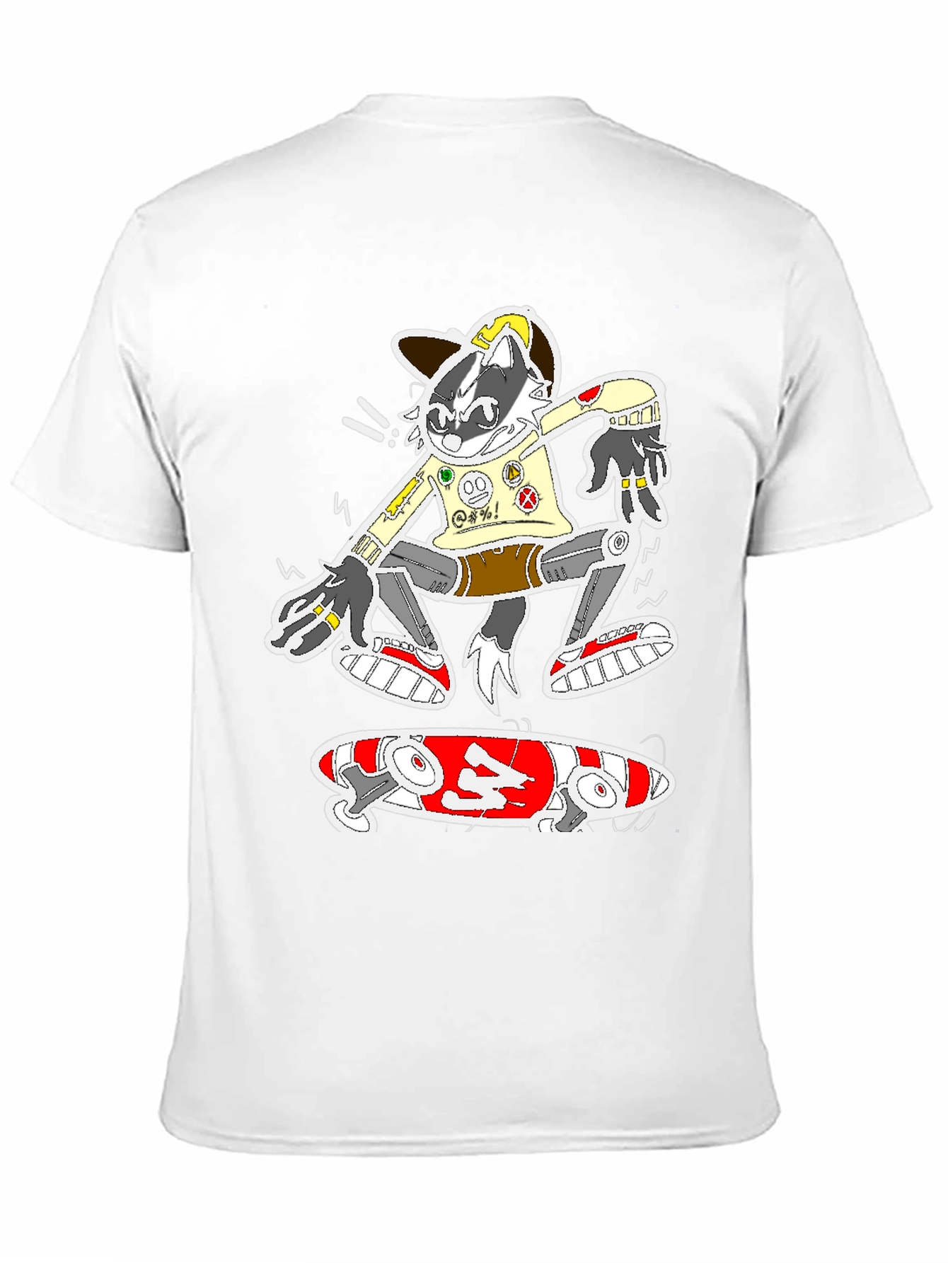 Black Skater Raccoon Graphic Tee - Black Cotton Blend view 11