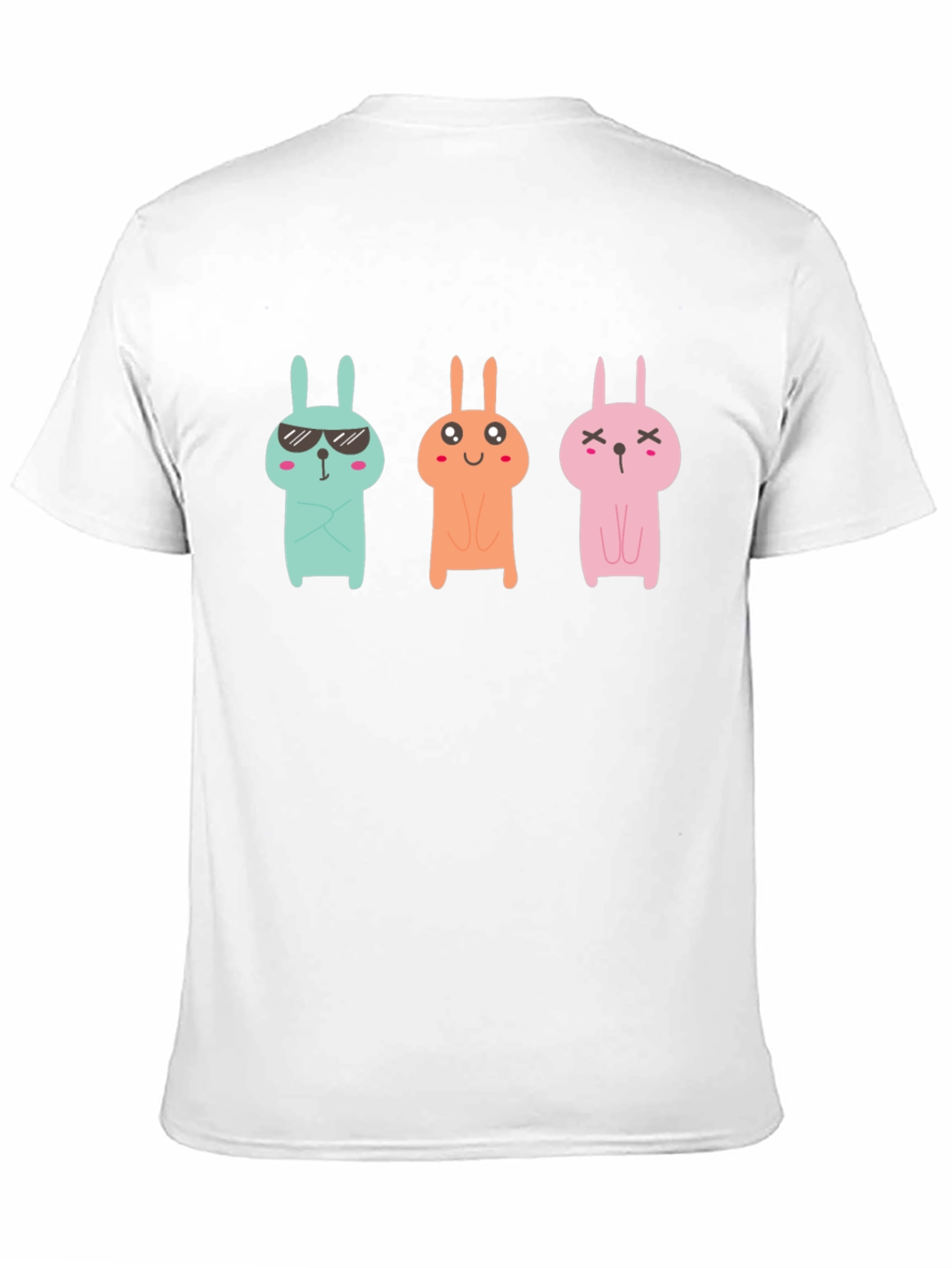 Black Cool Bunny Graphic Tee - Black Unisex T-Shirt view 11