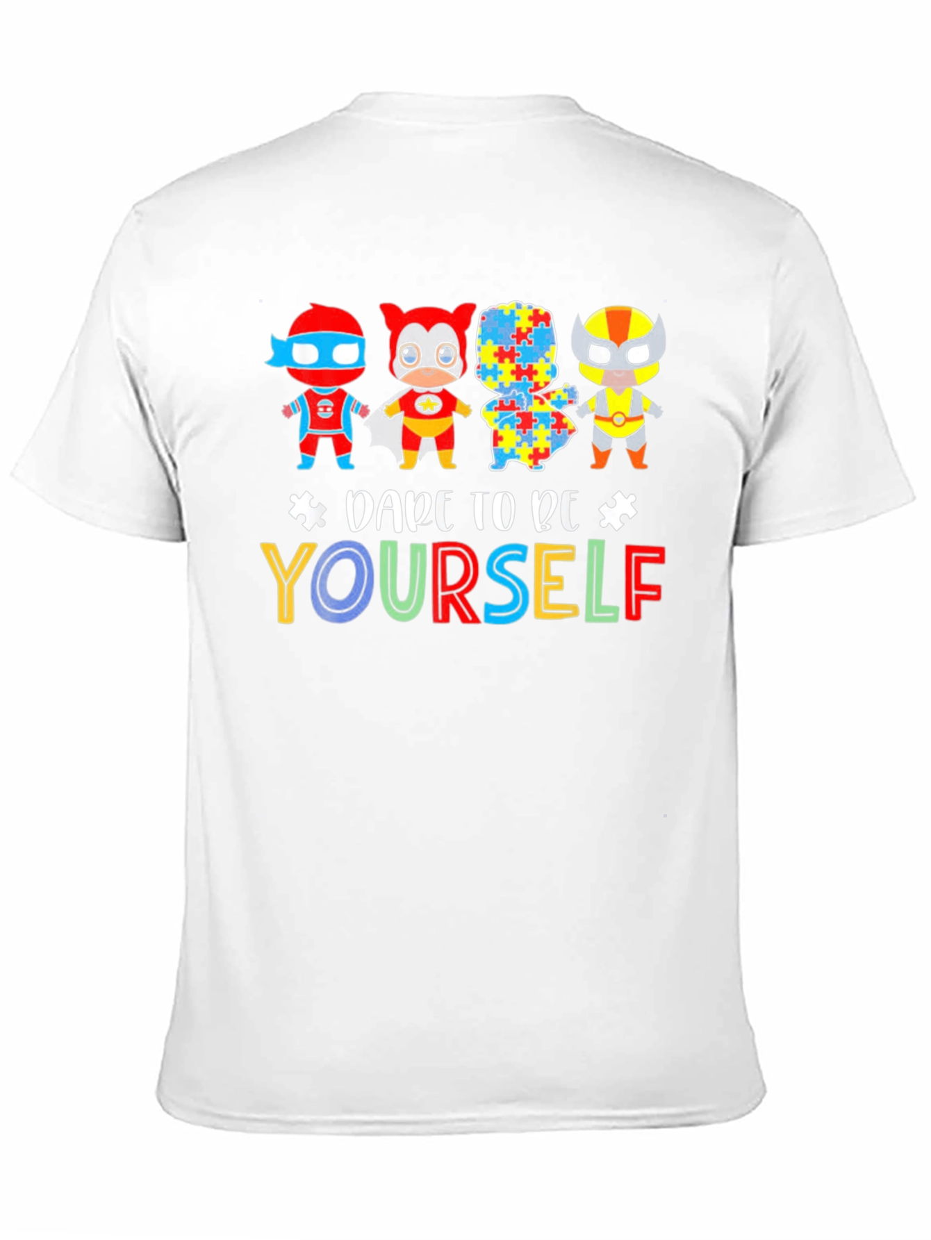 Black Dare To Be Yourself Autism Awareness Graphic Tee view 11