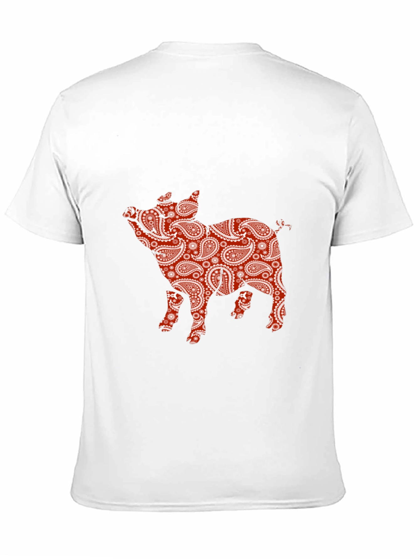 Black Paisley Pig Print T-Shirt view 11