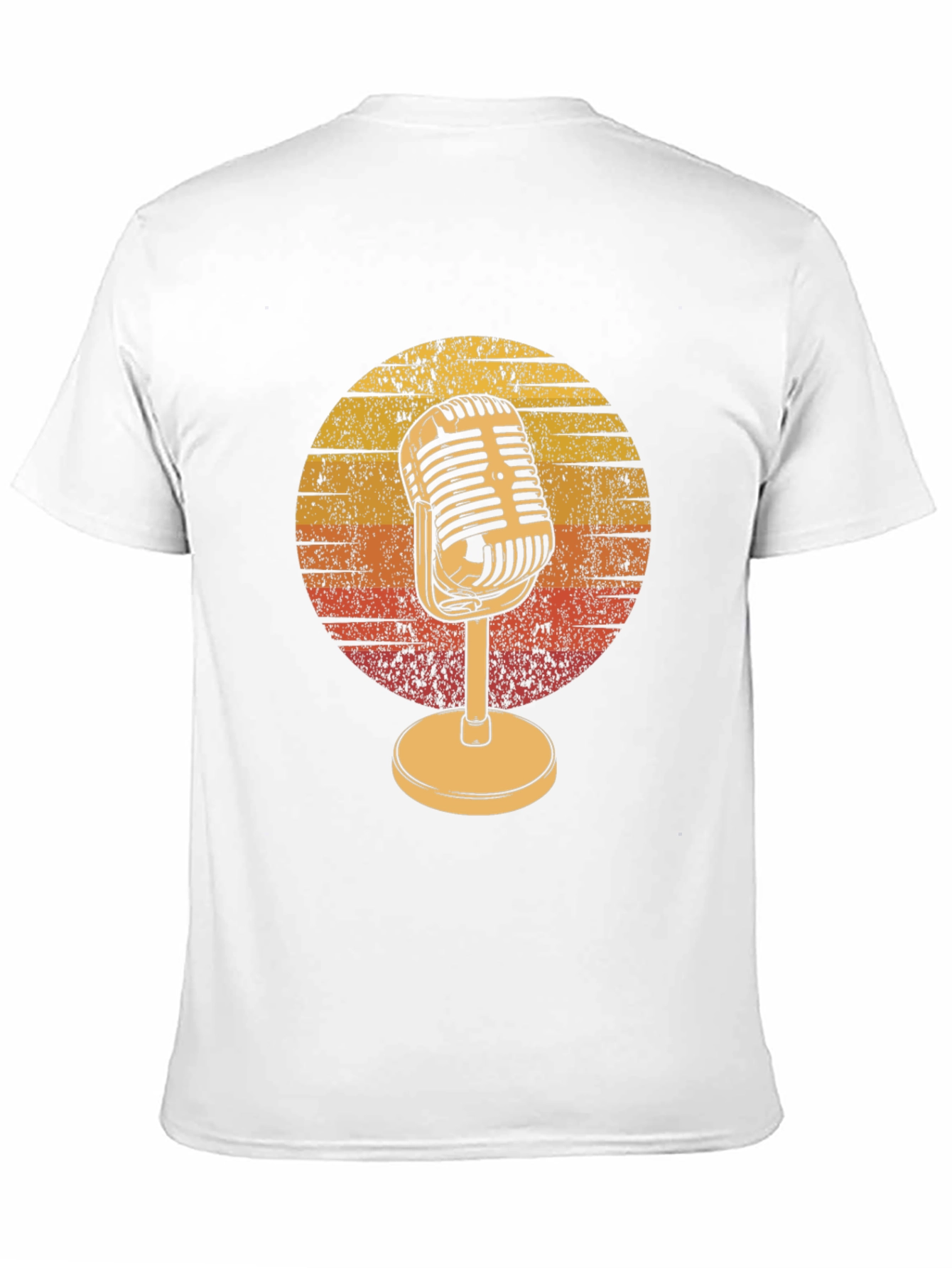Black Retro Microphone Graphic Tee - Vintage Music Lover T-Shirt view 11