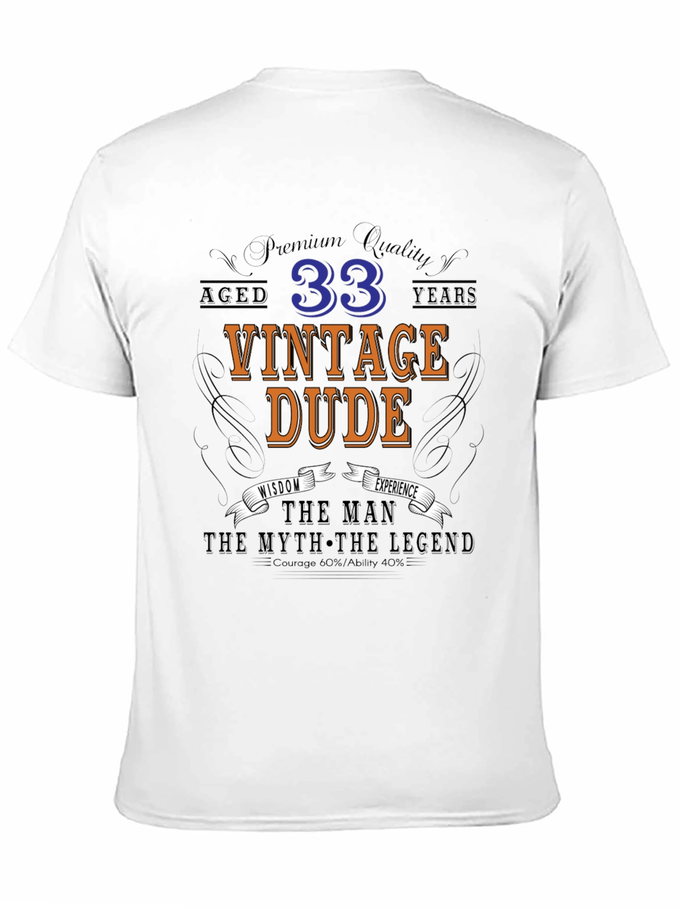 Black Vintage Dude 33rd Birthday T-Shirt view 11