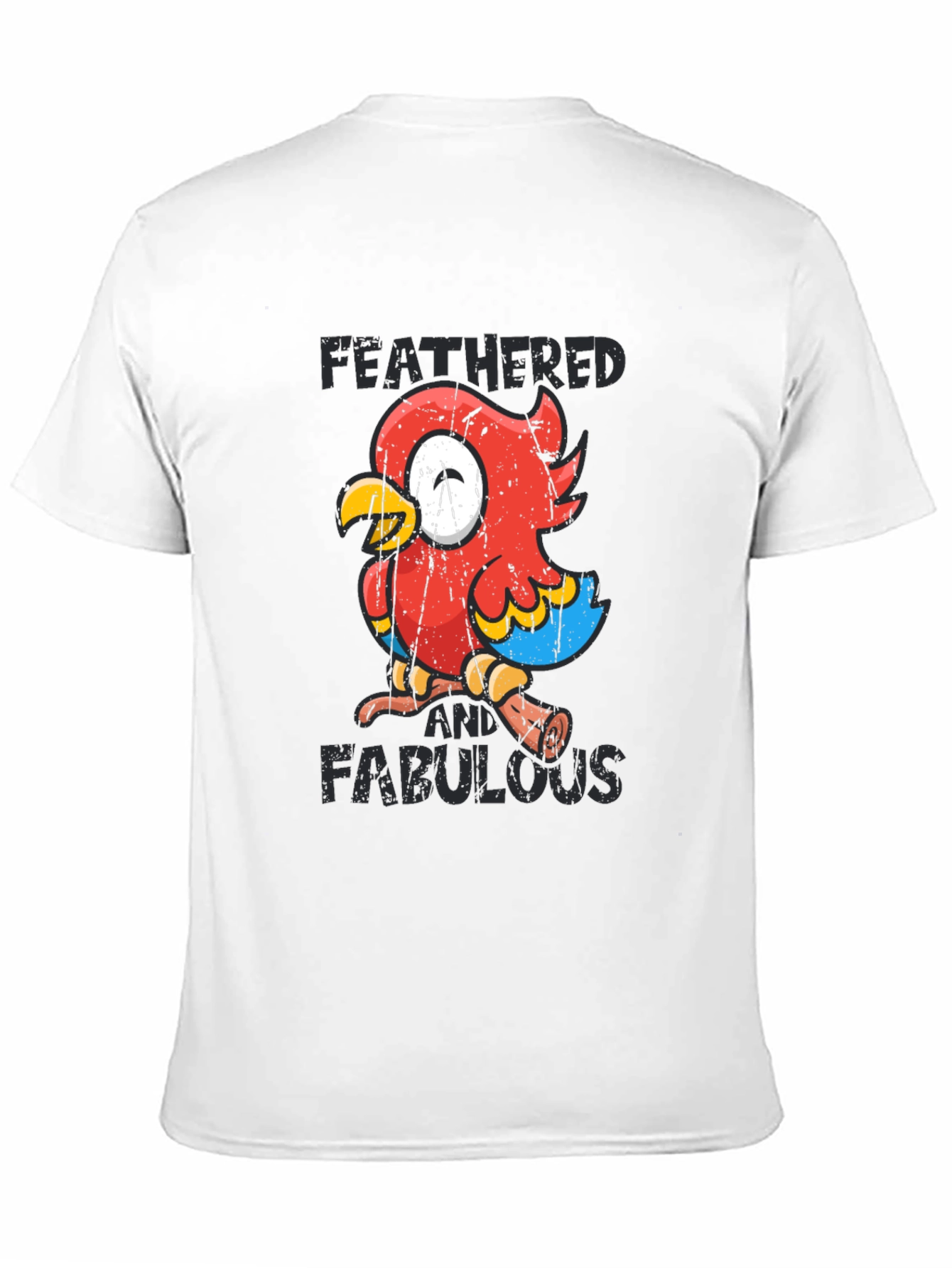 Black Feathered & Fabulous Parrot Graphic Tee view 11