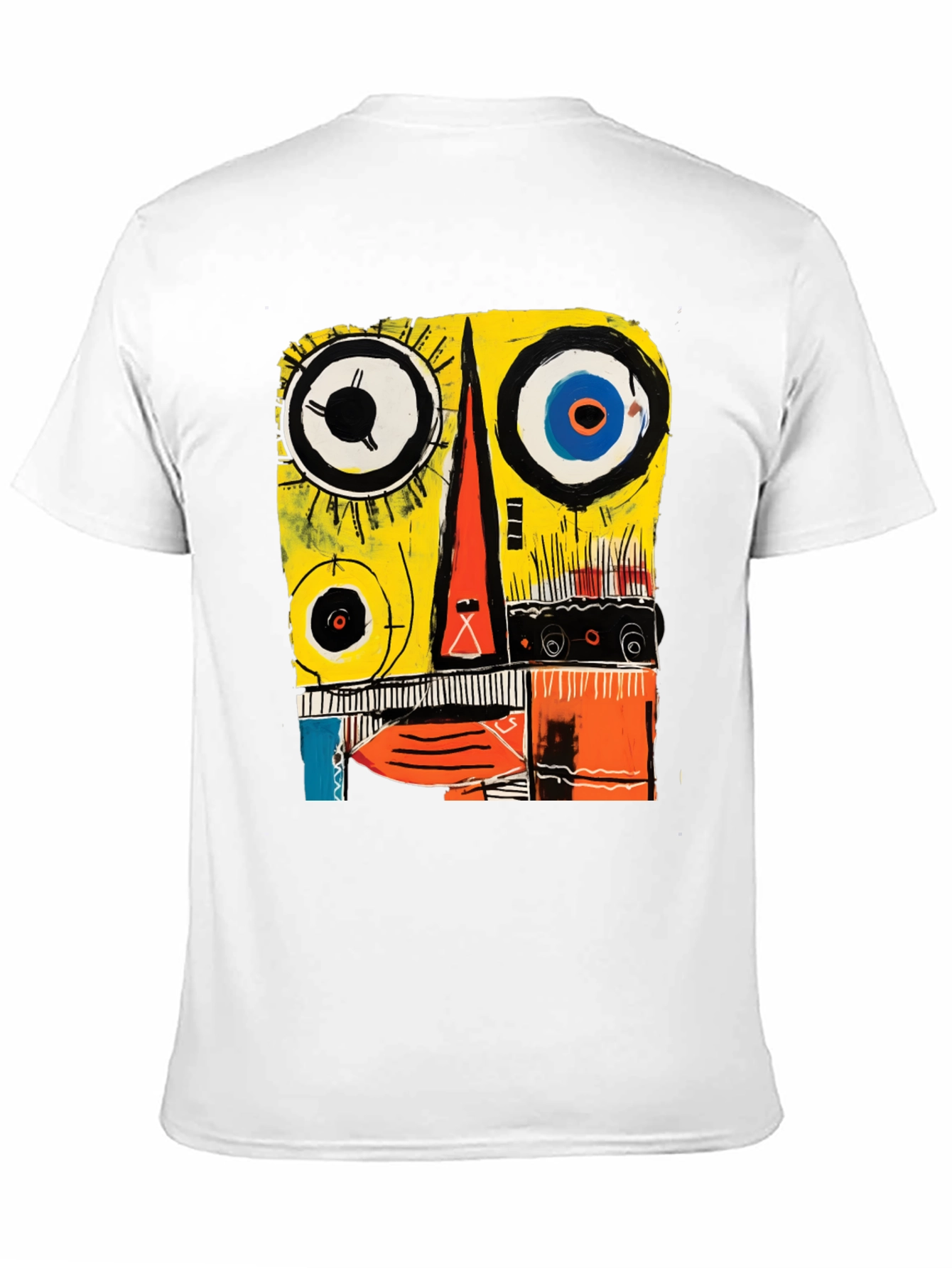 Black Abstract Face Graphic Tee - Modern Art T-Shirt view 11