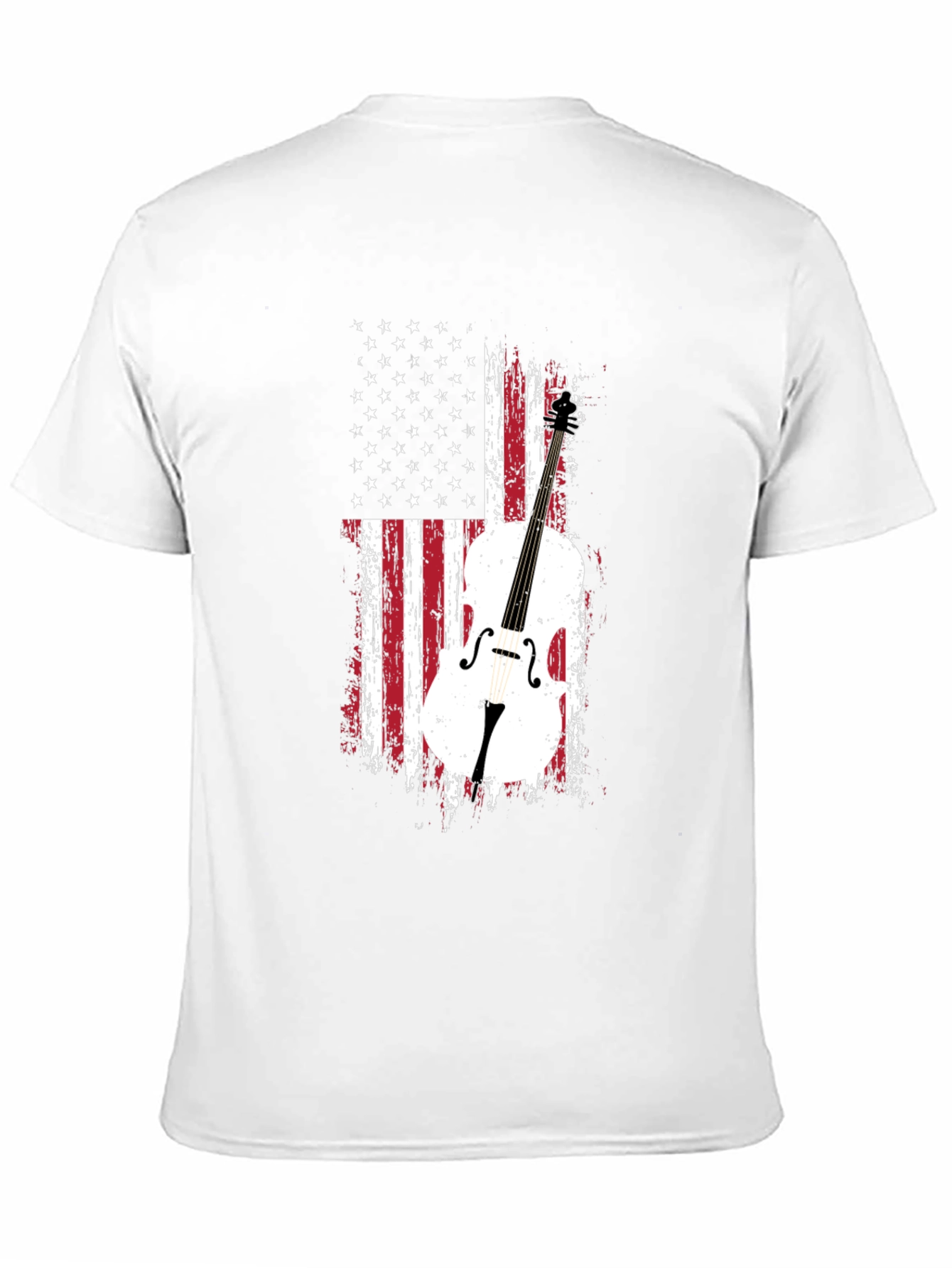 Black American Flag Cello T-Shirt view 11