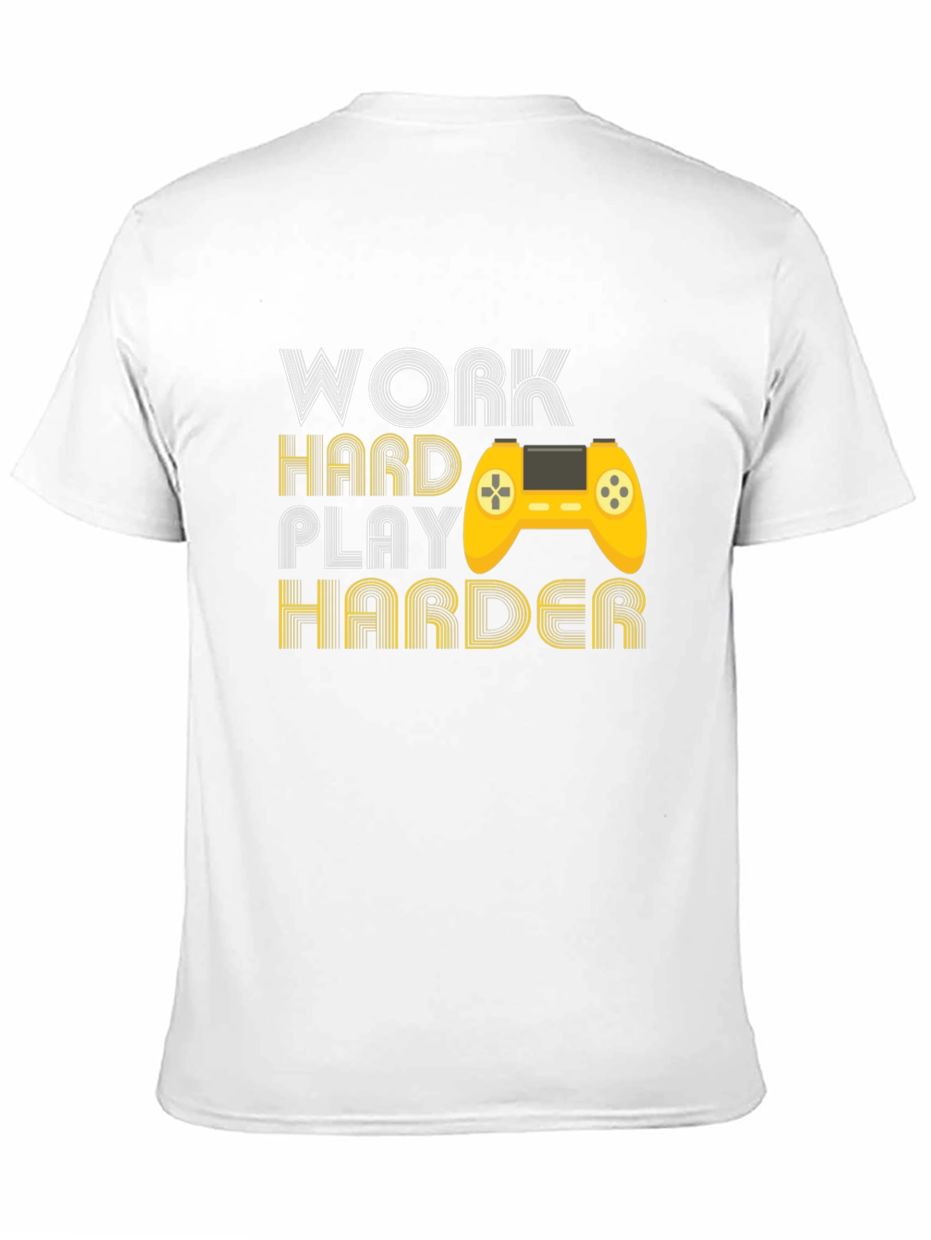 Black Work Hard Play Harder Gaming T-Shirt view 11