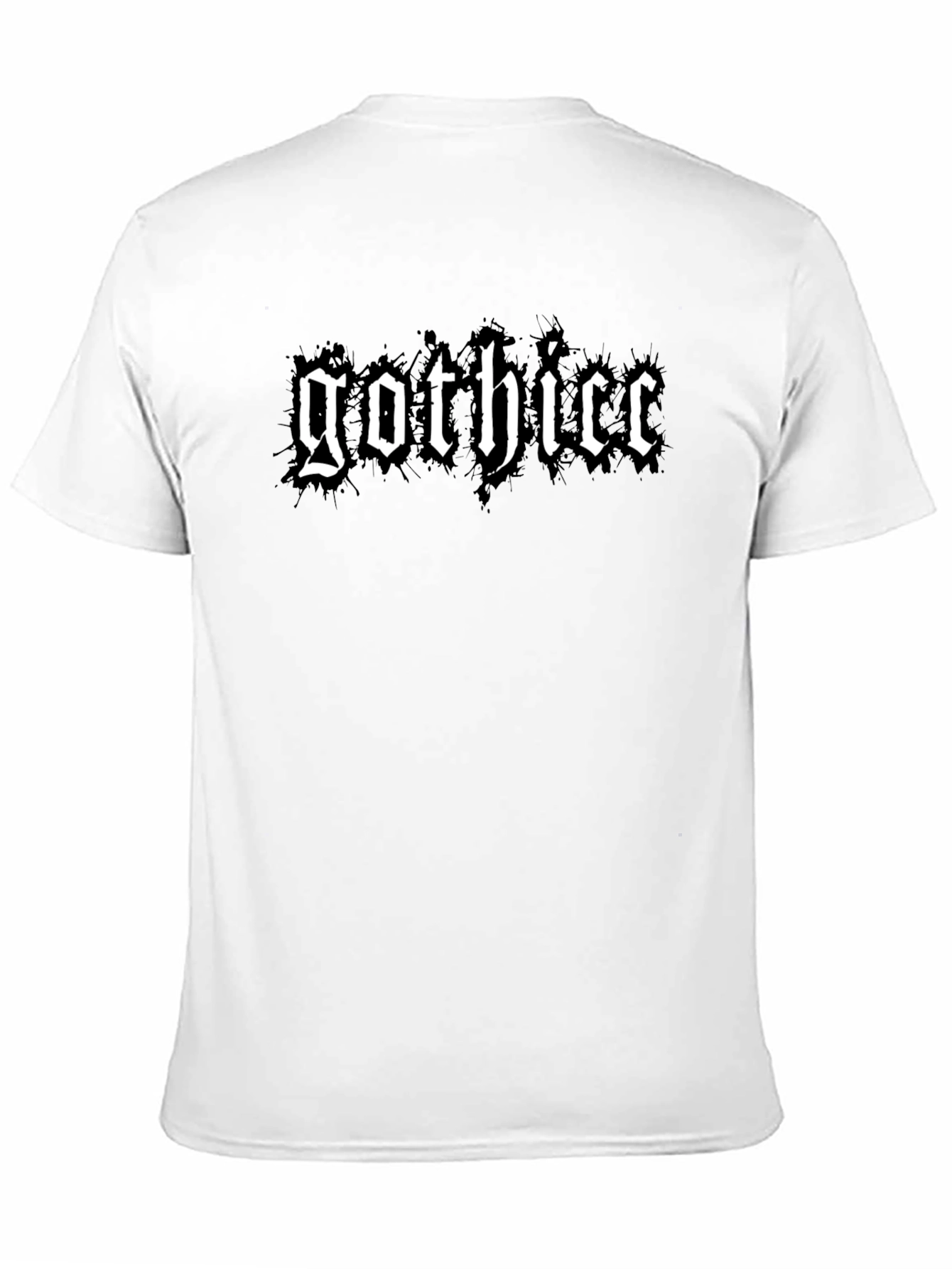 Black Gothicc T-Shirt - Black Tee with Bold White Text view 11
