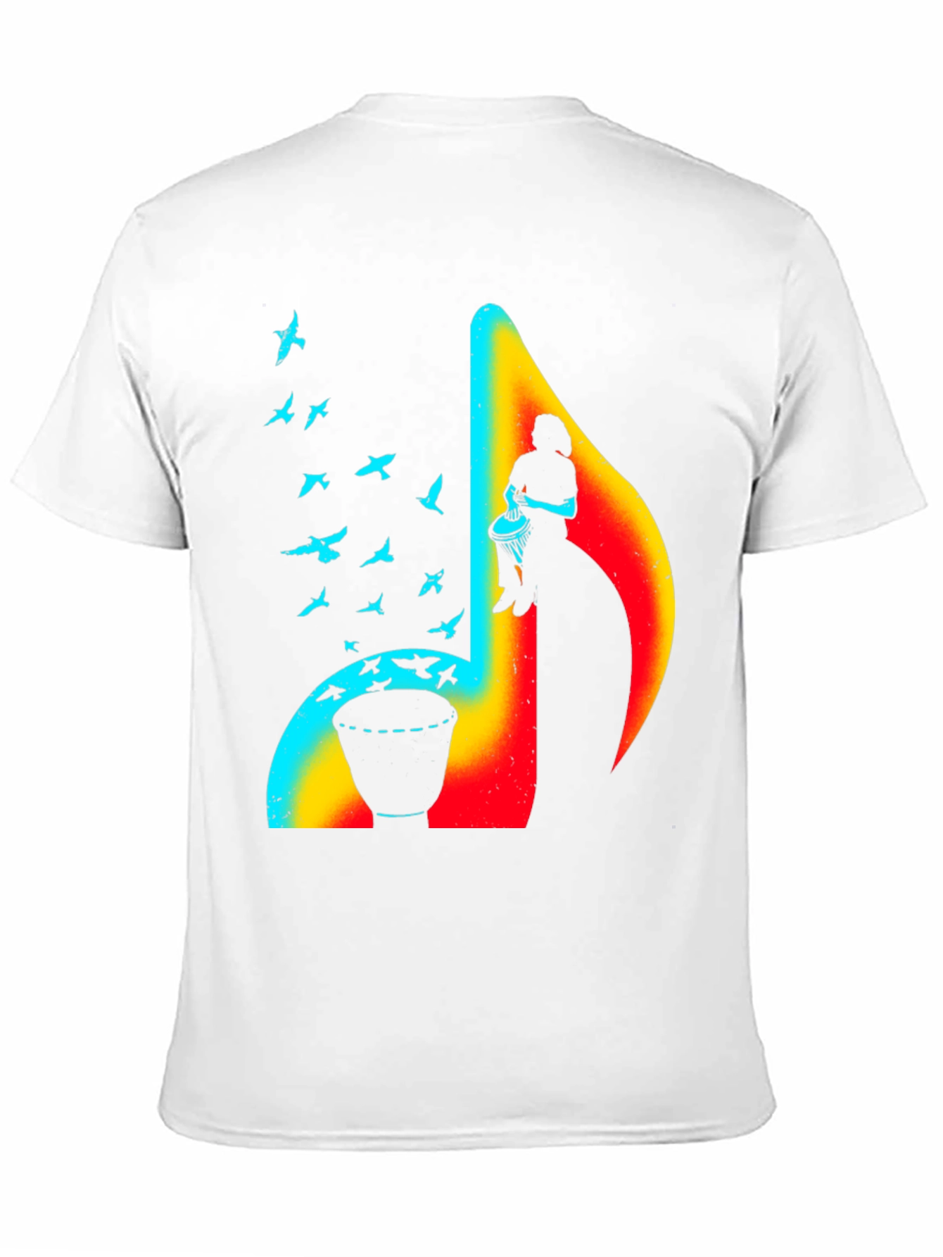 Black Musical Note Drum T-Shirt - Unique Design view 11