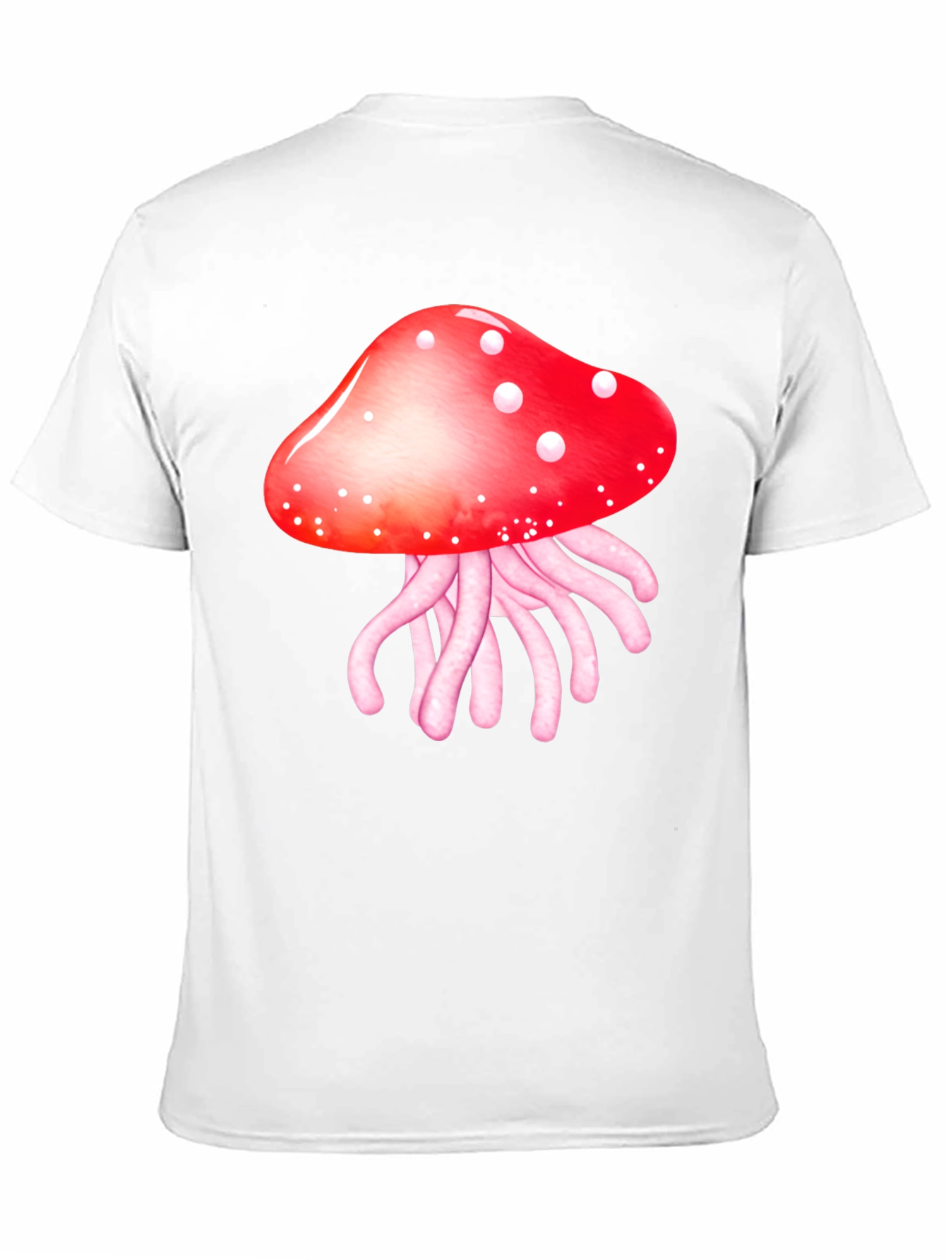 Black Mushroom Jellyfish Graphic T-Shirt - Funky Crew Neck Tee view 11