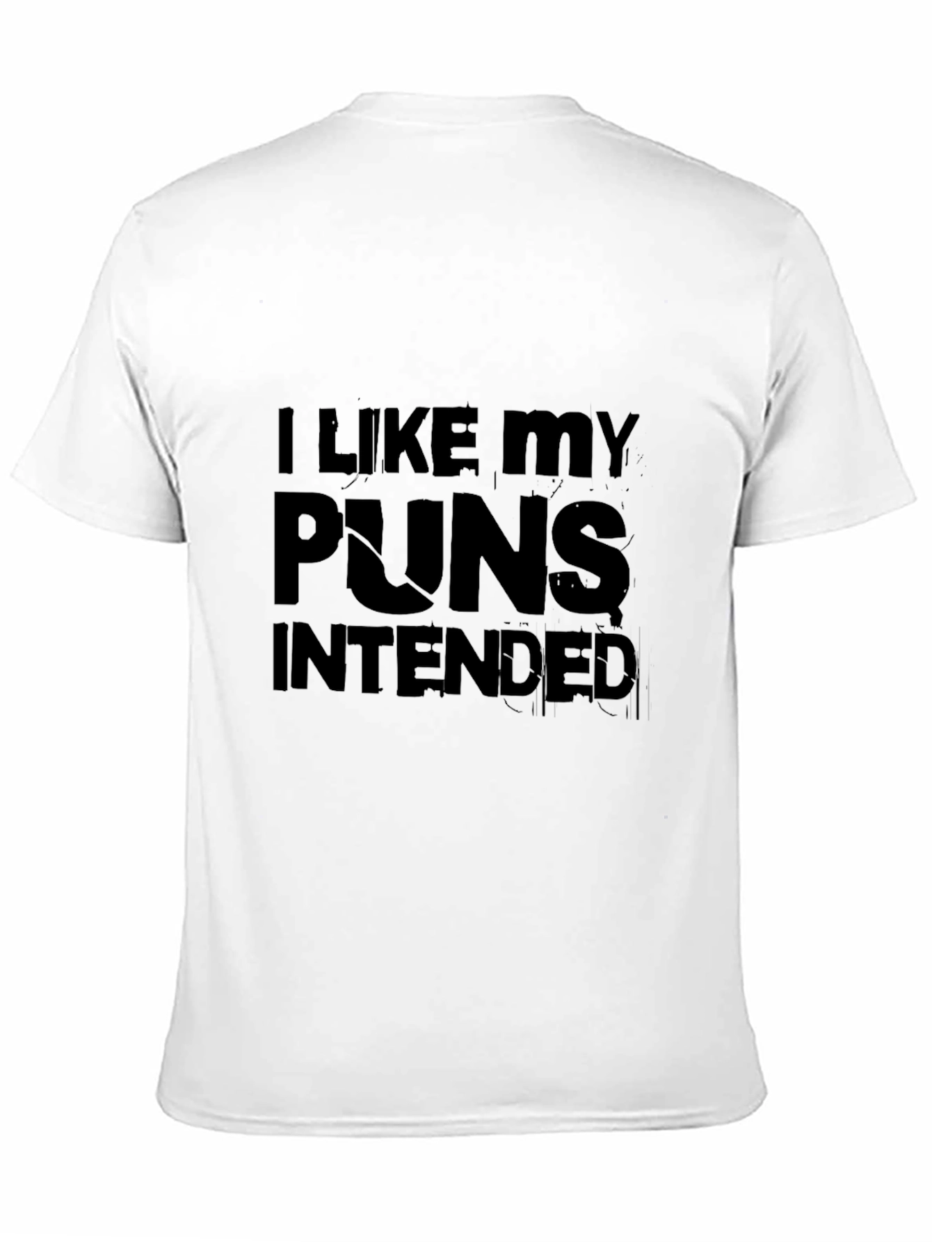 Black I Like My Puns Intended Black Graphic T-Shirt view 11