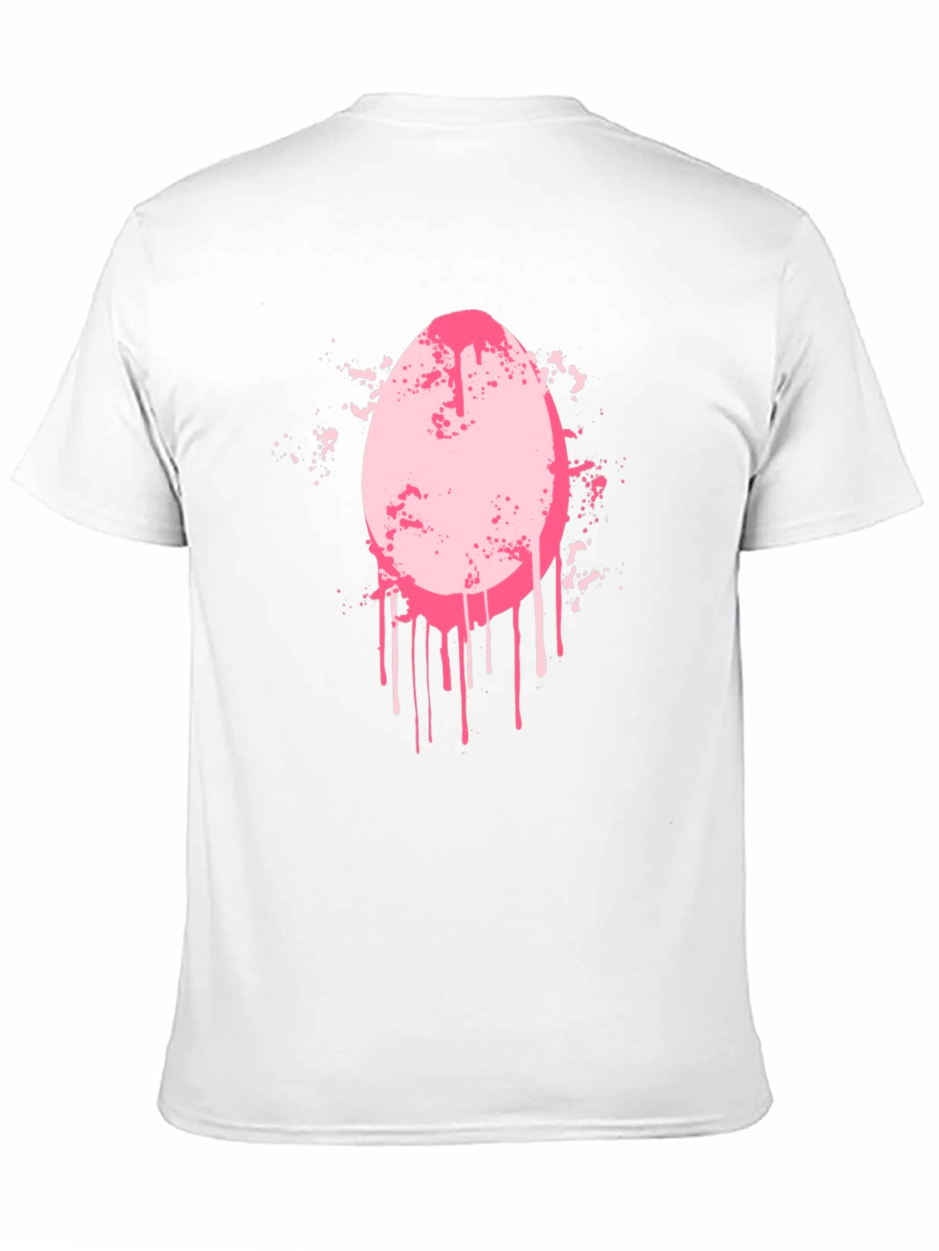 Black Men's Black T-Shirt with Pink Egg Graphic view 11
