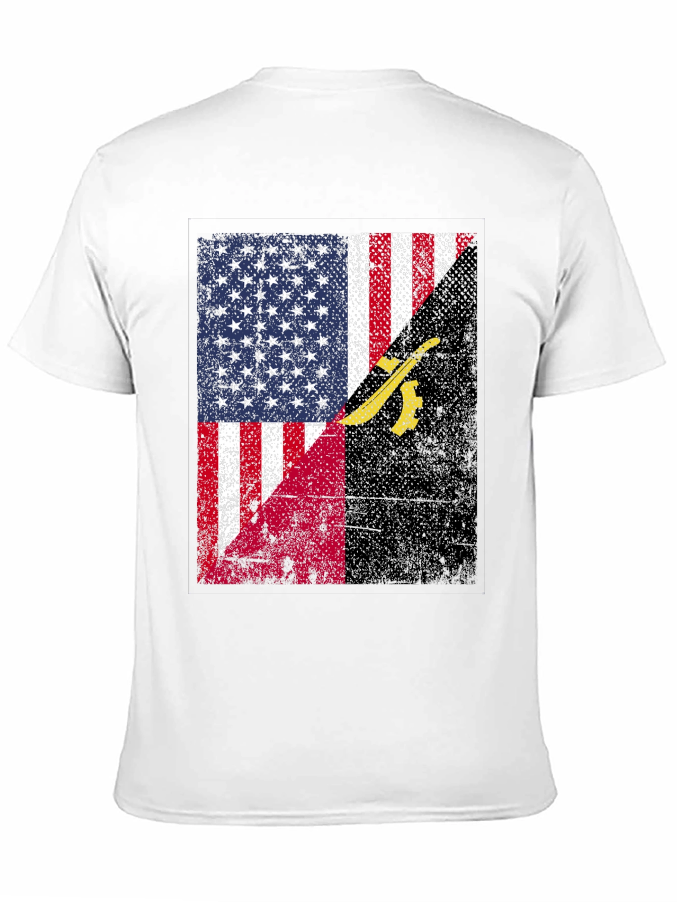 Black USA Angola Flag Graphic T-Shirt view 11