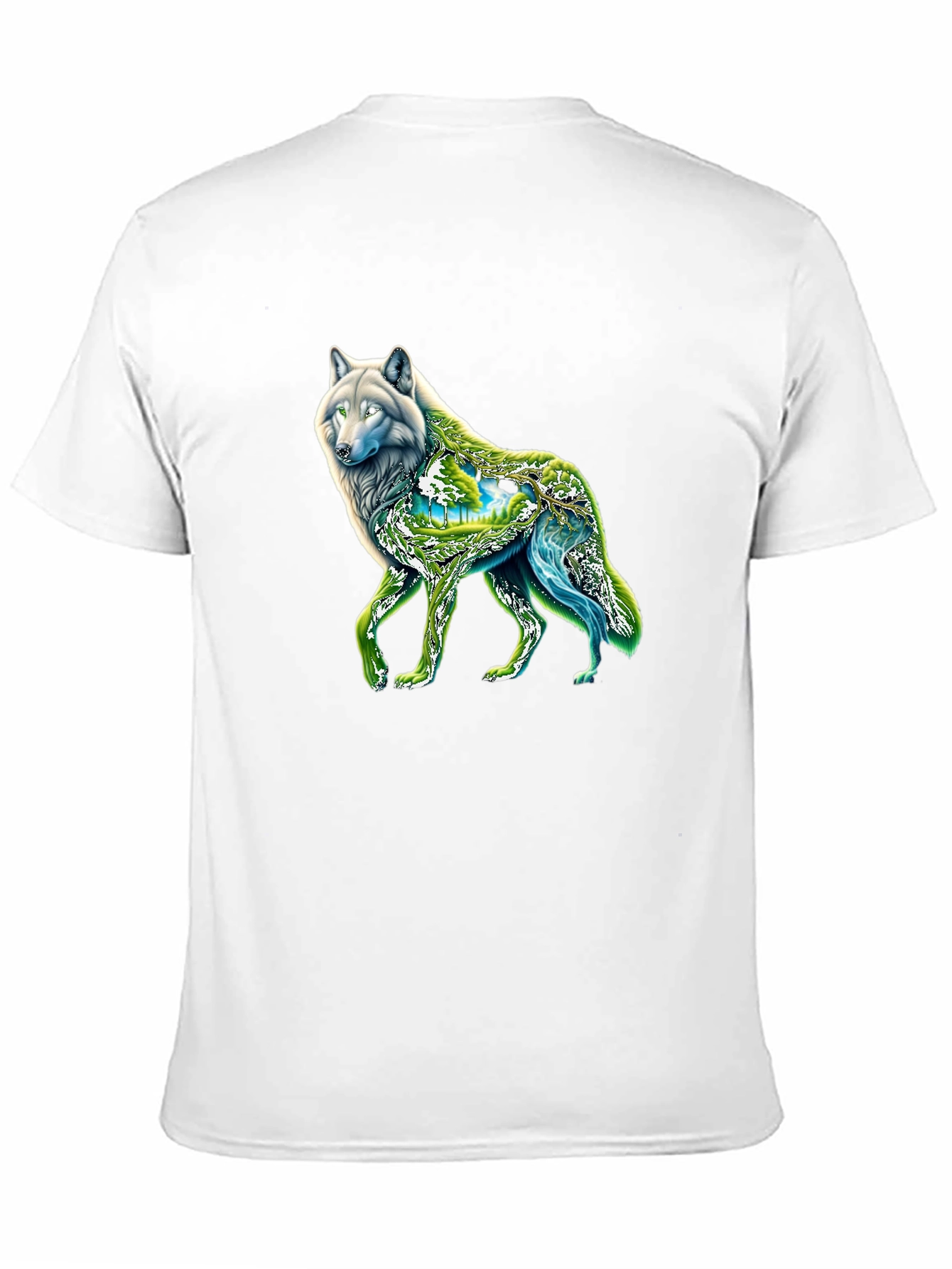 Black Wolf Nature Graphic Black T-Shirt view 11