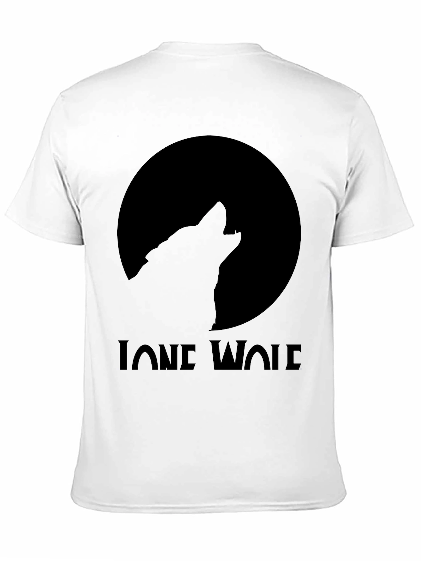 Black Lone Wolf Moon Graphic T-Shirt view 11