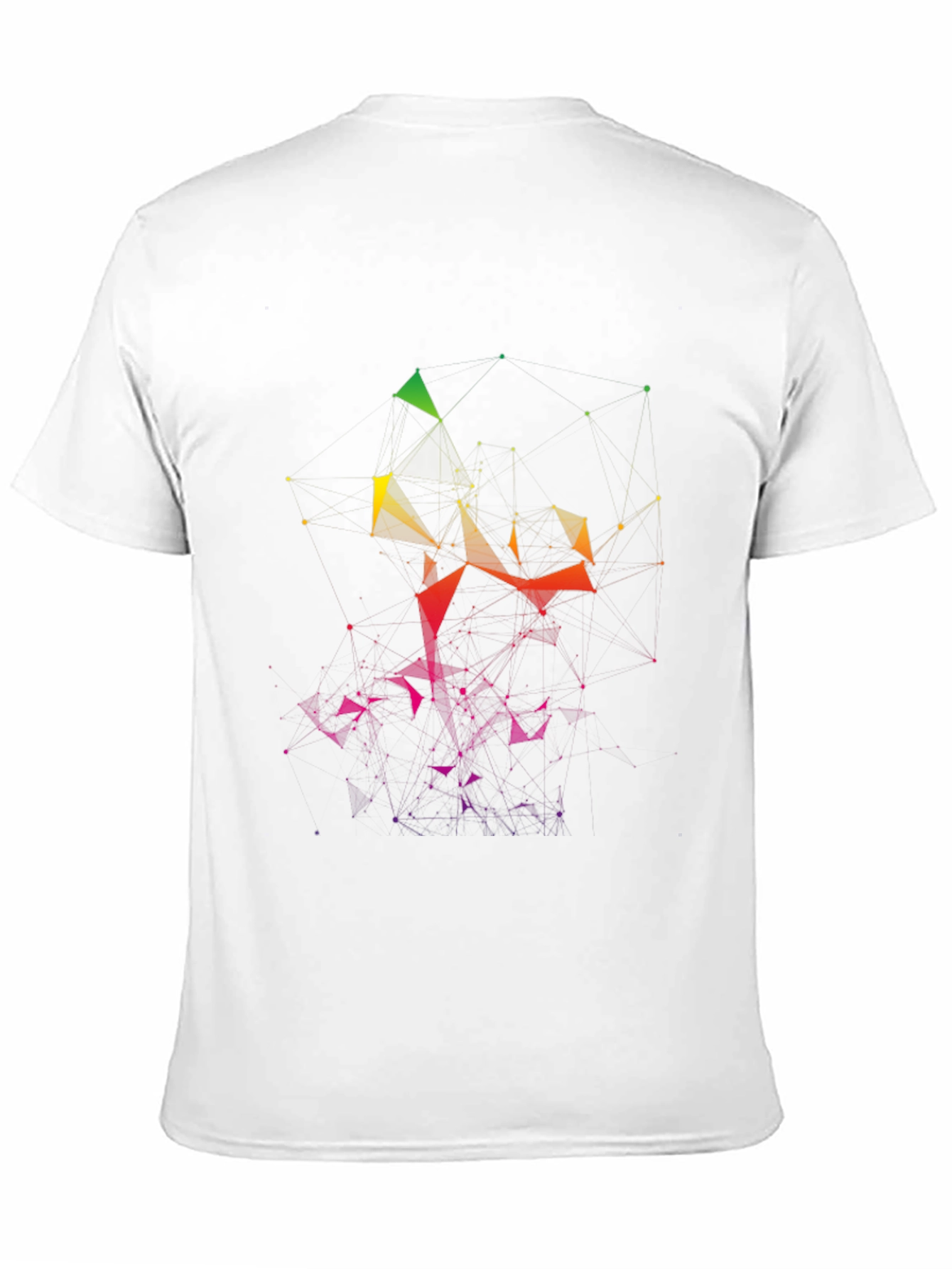 Black Abstract Geometric Graphic Tee - Black Cotton Blend view 11