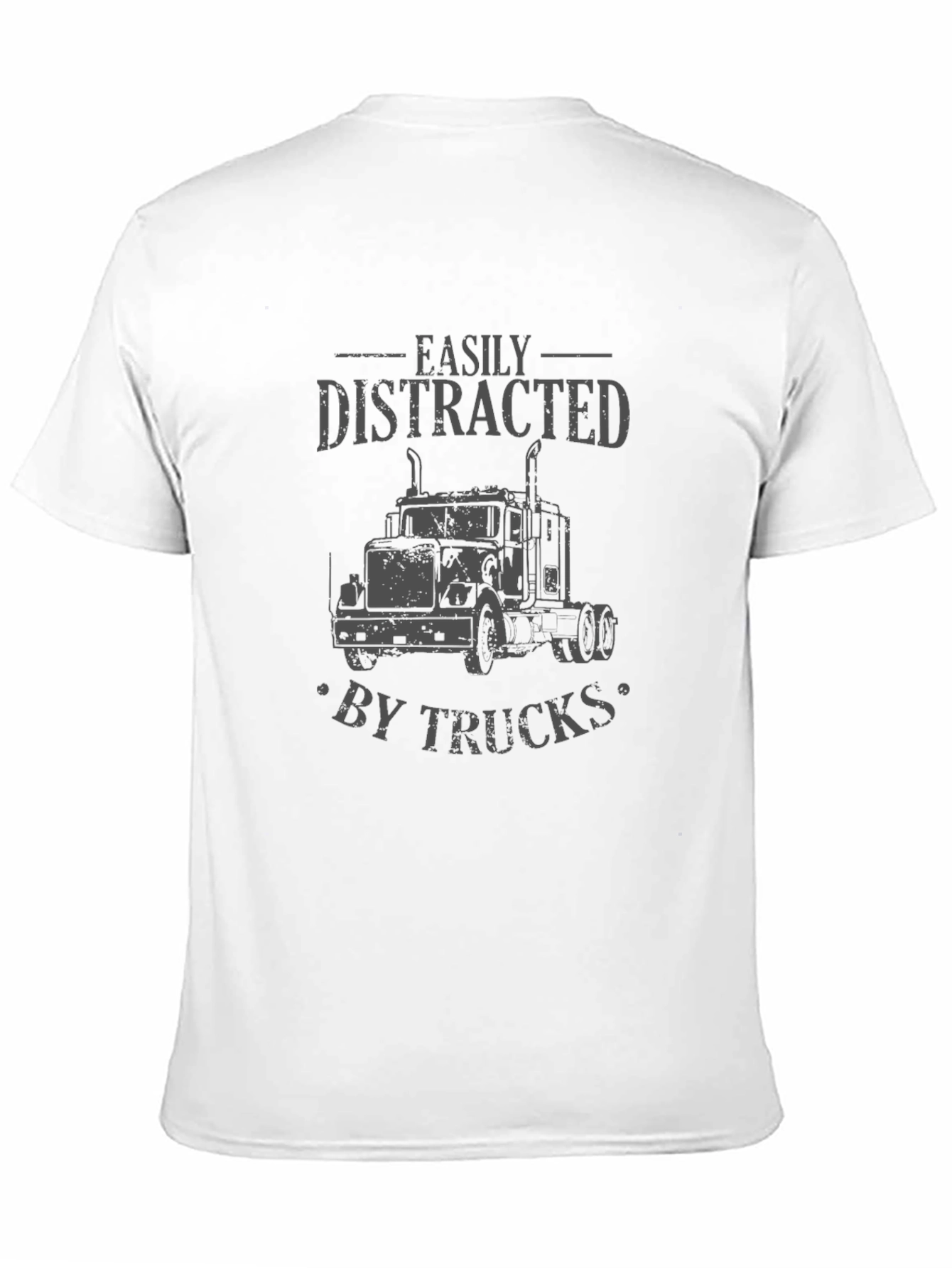 Black Easily Distracted by Trucks Black Graphic Tee view 11