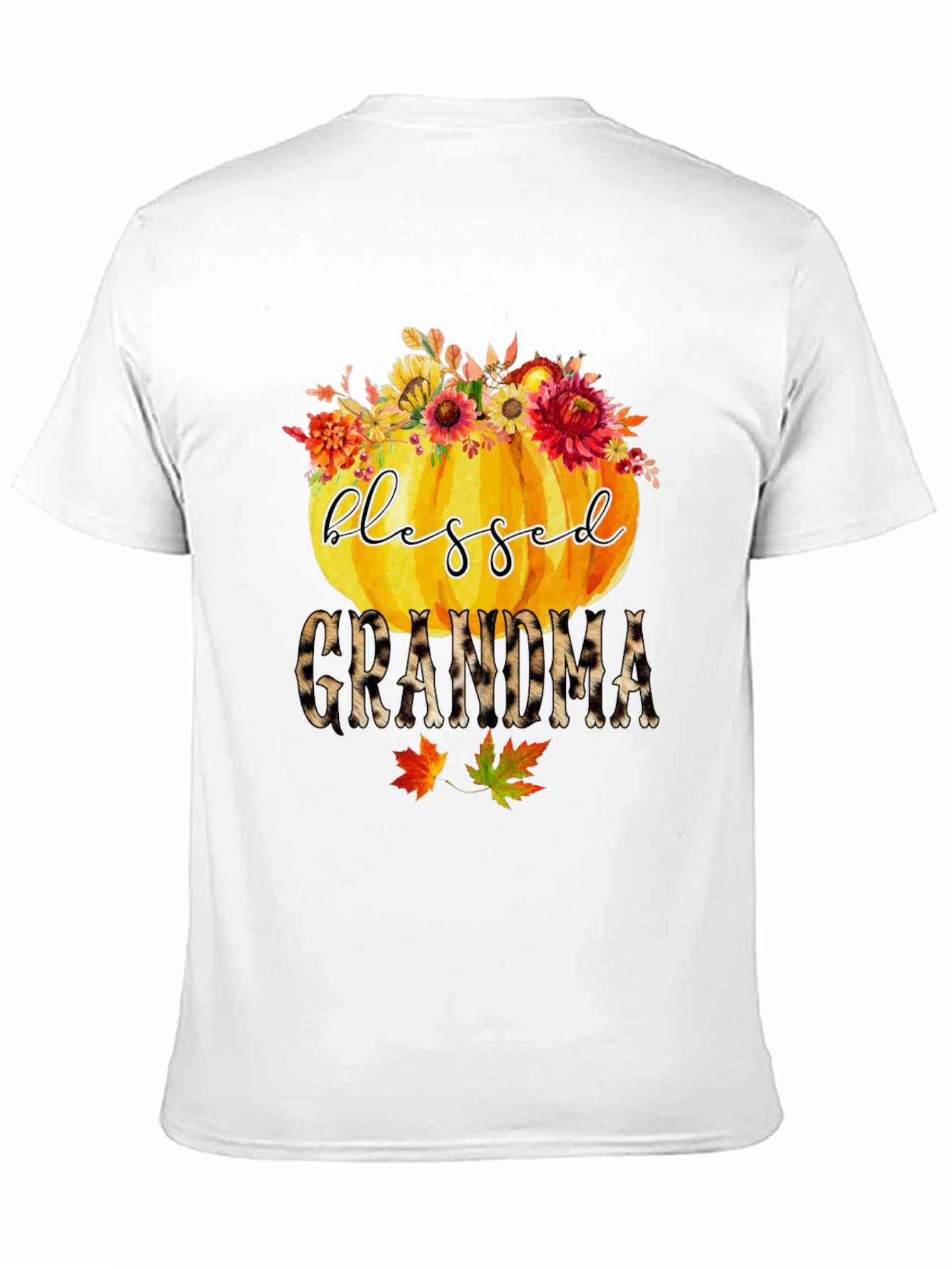 Black Blessed Grandma Pumpkin T-Shirt - Fall Apparel view 11