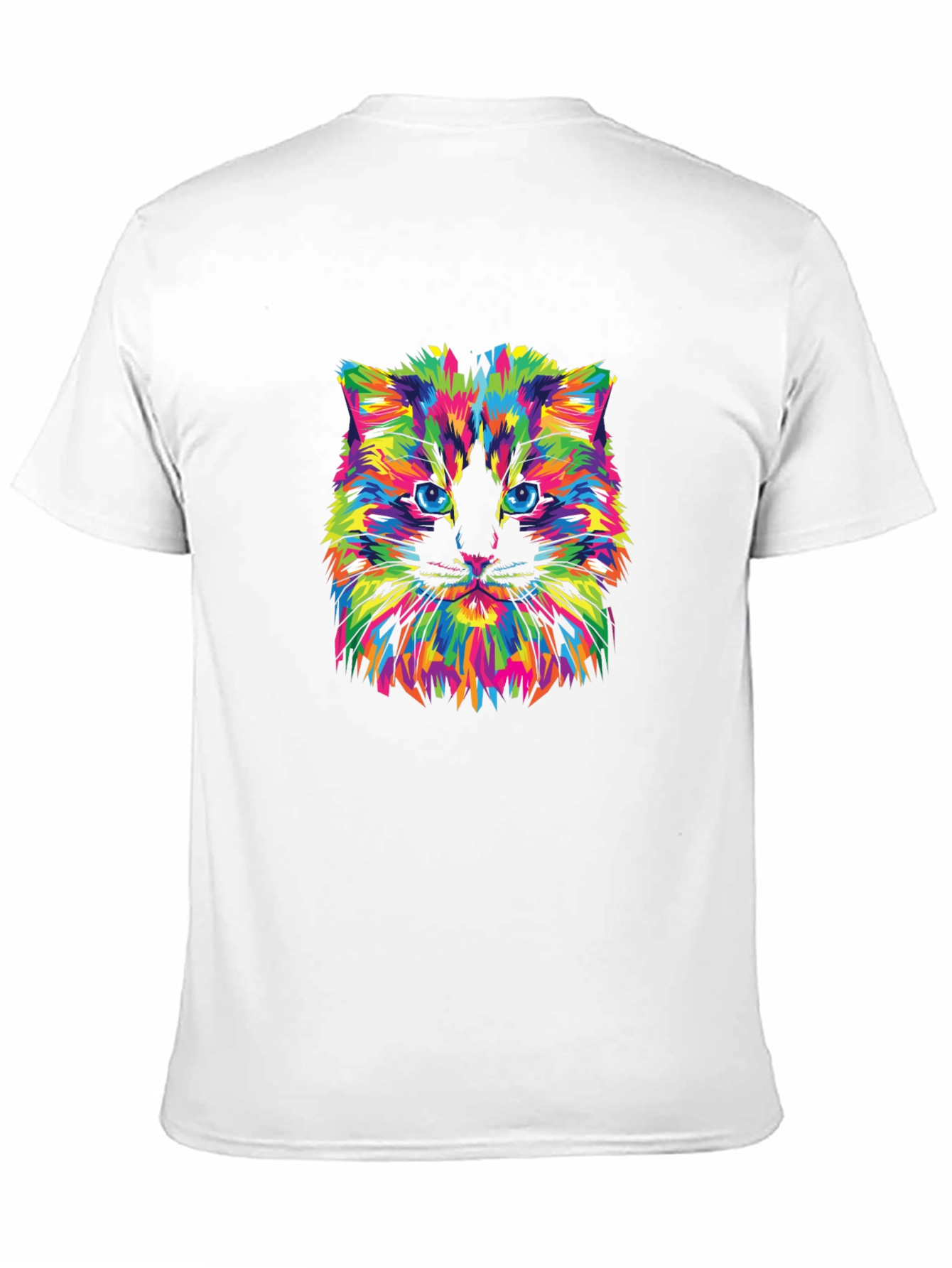 Black Vibrant Cat Graphic Tee - Soft Cotton Blend view 11