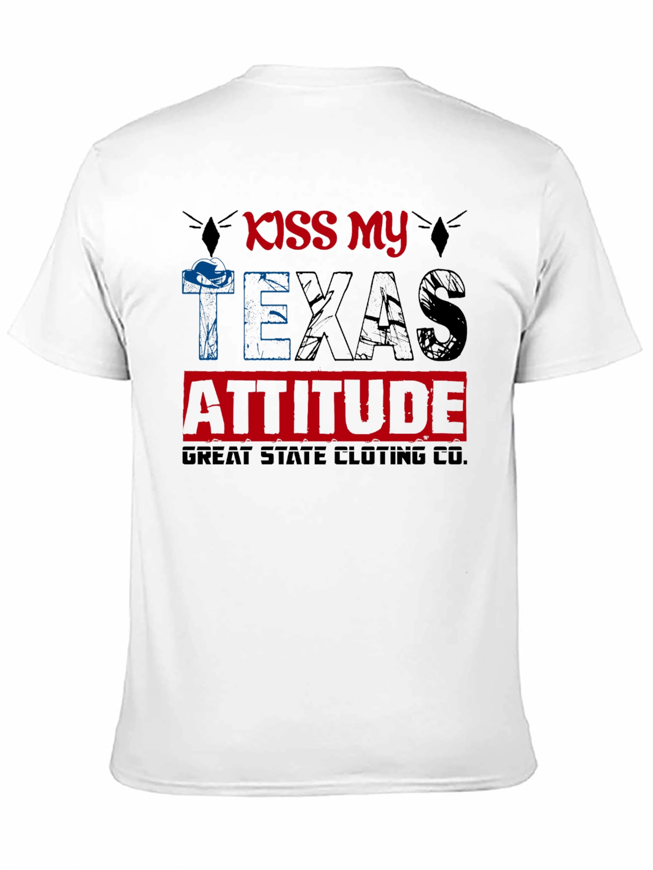Black Kiss My Texas Attitude Graphic T-Shirt view 11