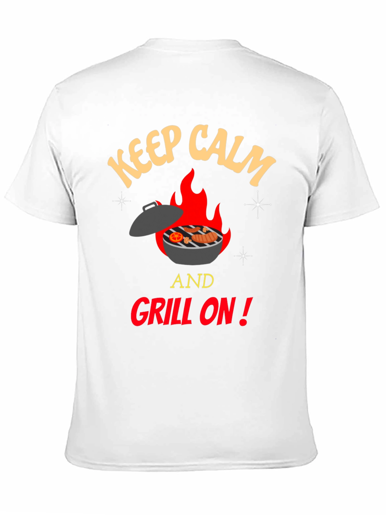 Black Keep Calm and Grill On T-Shirt - BBQ Lover's Tee view 11