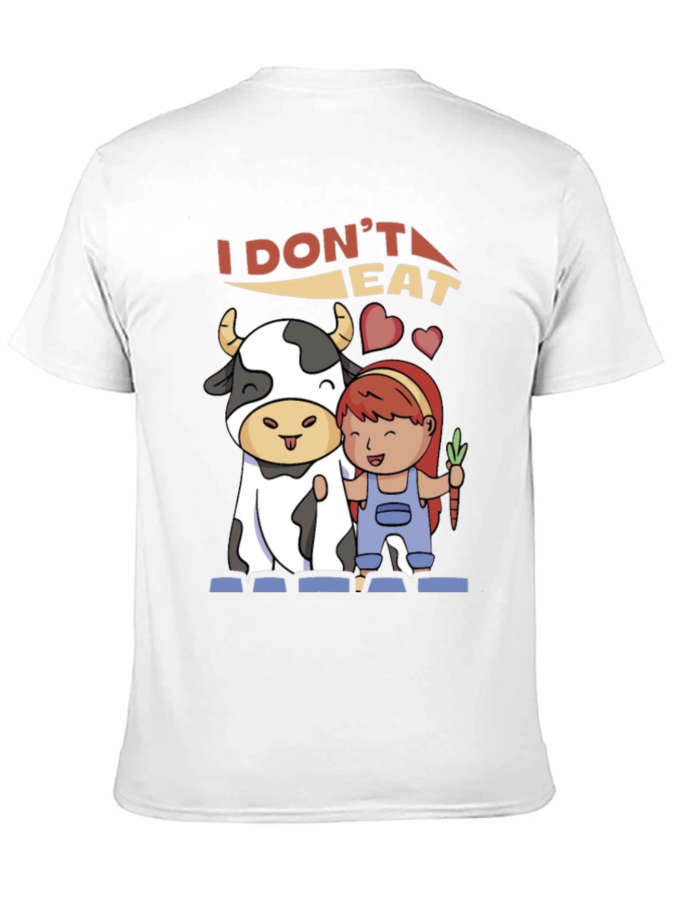 Black Vegan T-Shirt: I Don't Eat Meat Graphic Tee view 11