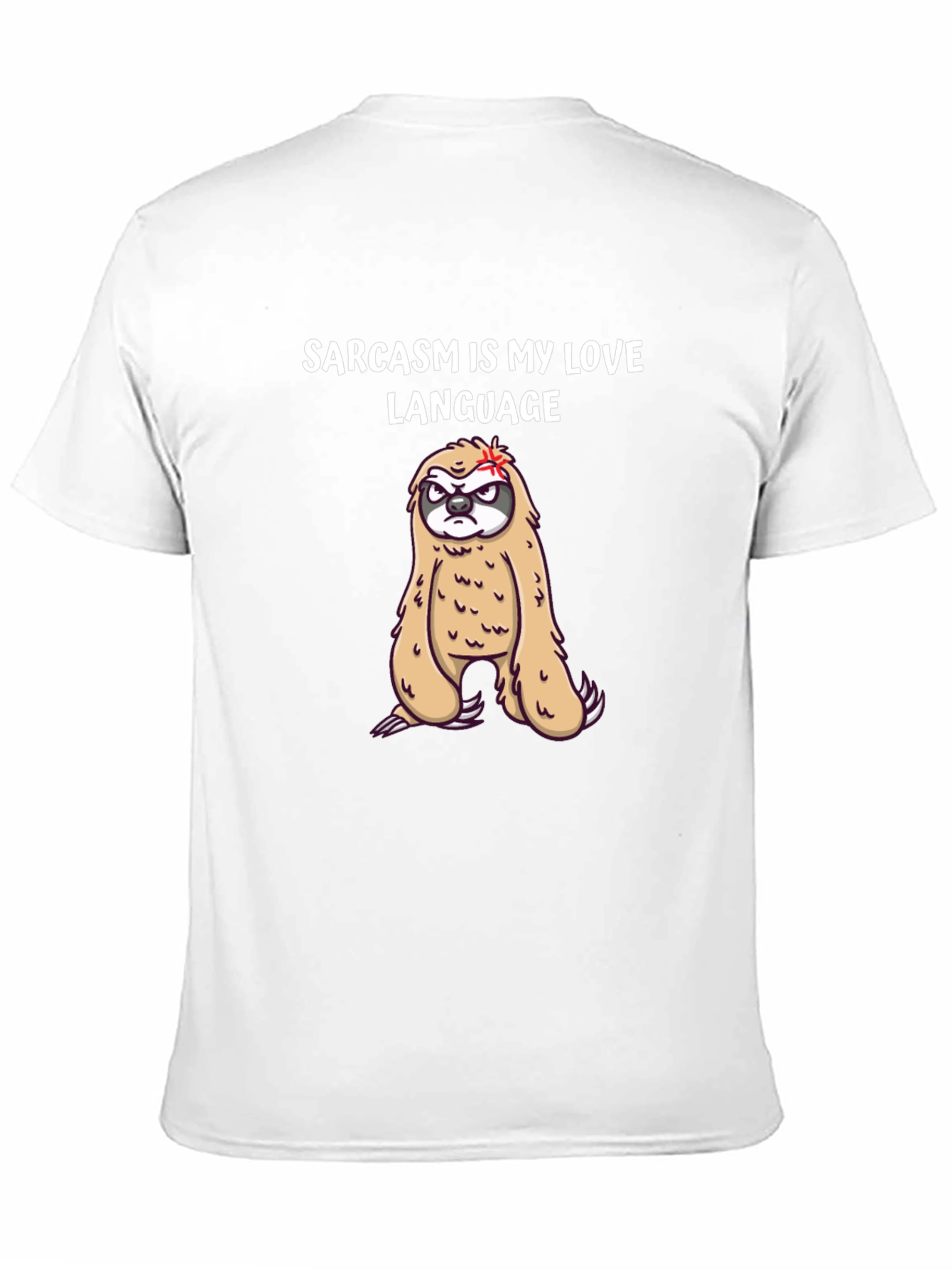 Black Sarcasm Sloth Graphic Tee - Funny Novelty T-Shirt view 11