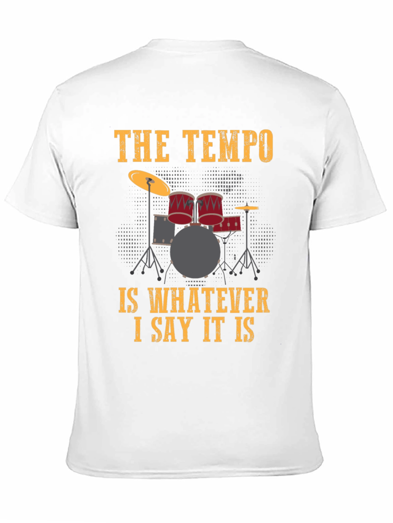 Black Drummer's Tempo T-Shirt - Funny Music Tee view 11