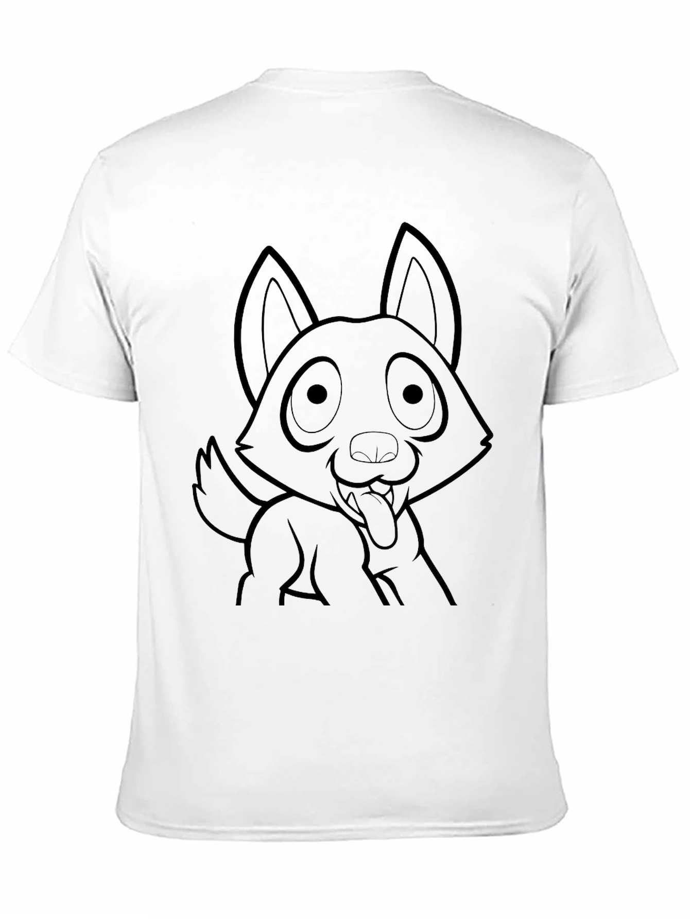 Black Cartoon Dog Graphic Print Black T-Shirt view 11