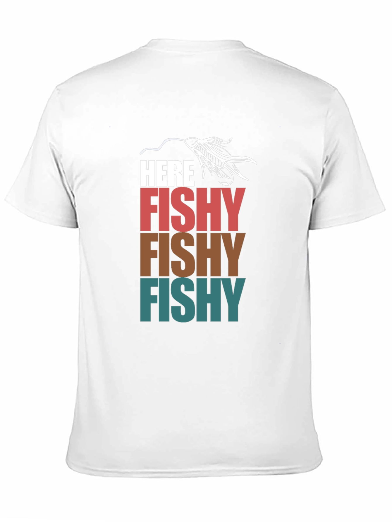 Black Here Fishy T-Shirt Fishing Lure Tee view 11
