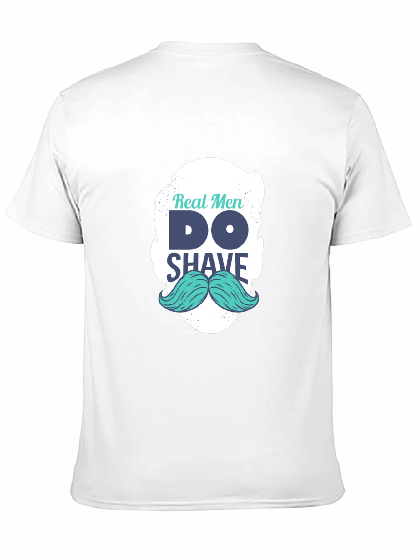Black Real Men Shave T-Shirt: Cool Mustache Graphic Tee view 11