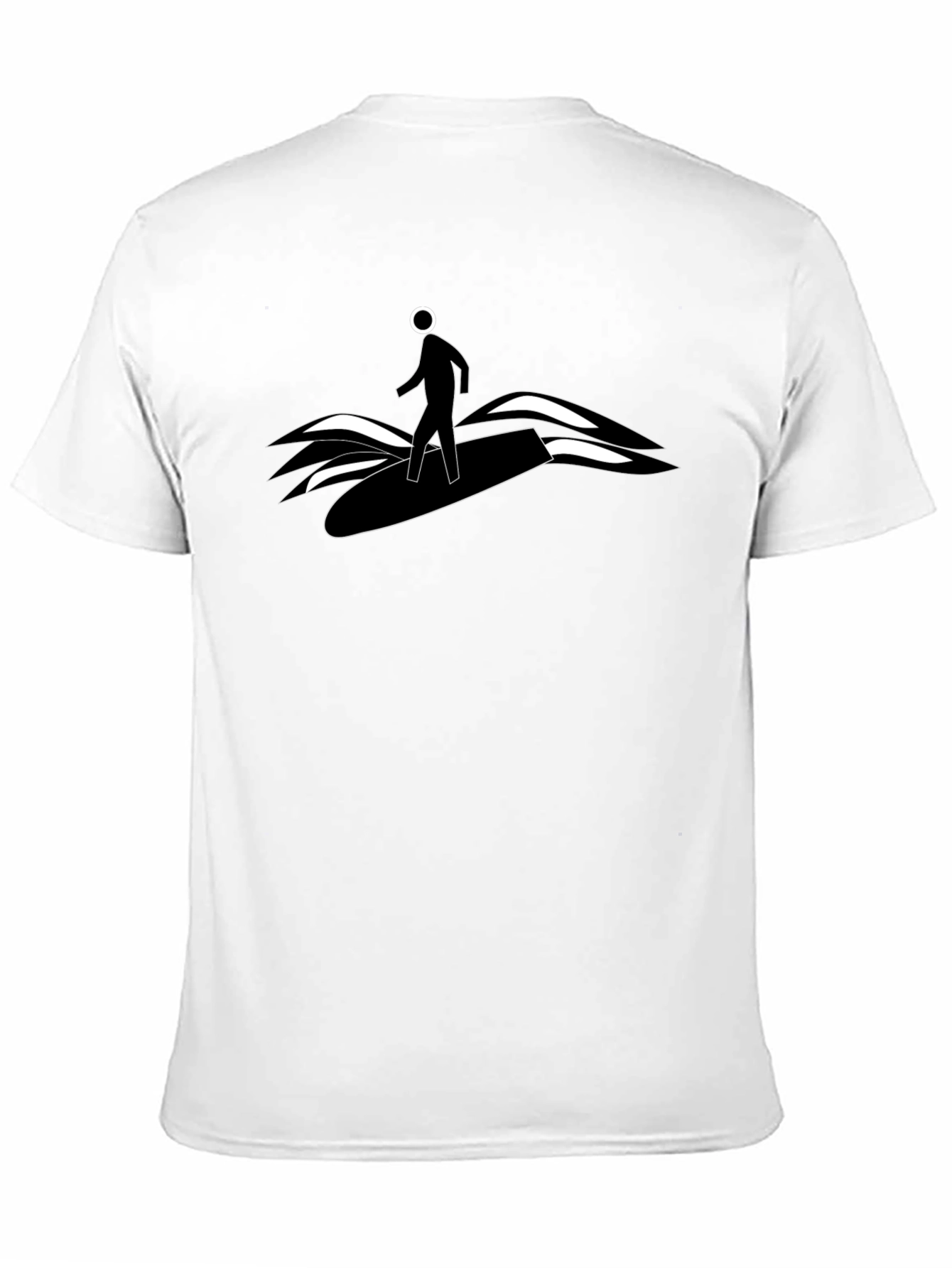 Black Surfer Dude Graphic Tee - Black Cotton T-Shirt view 11