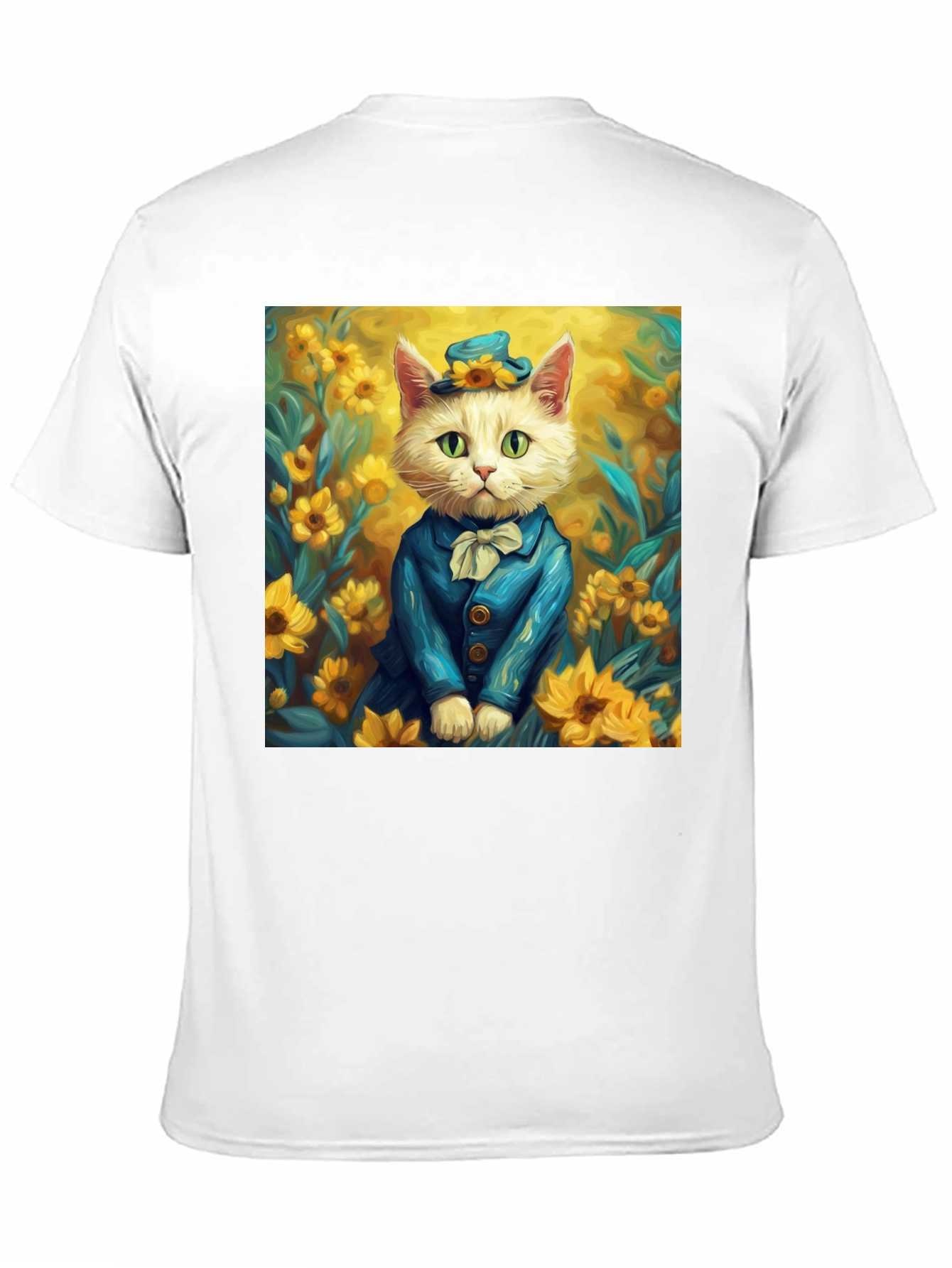 Black Cat in Sunflowers T-Shirt - Stylish Graphic Tee view 11