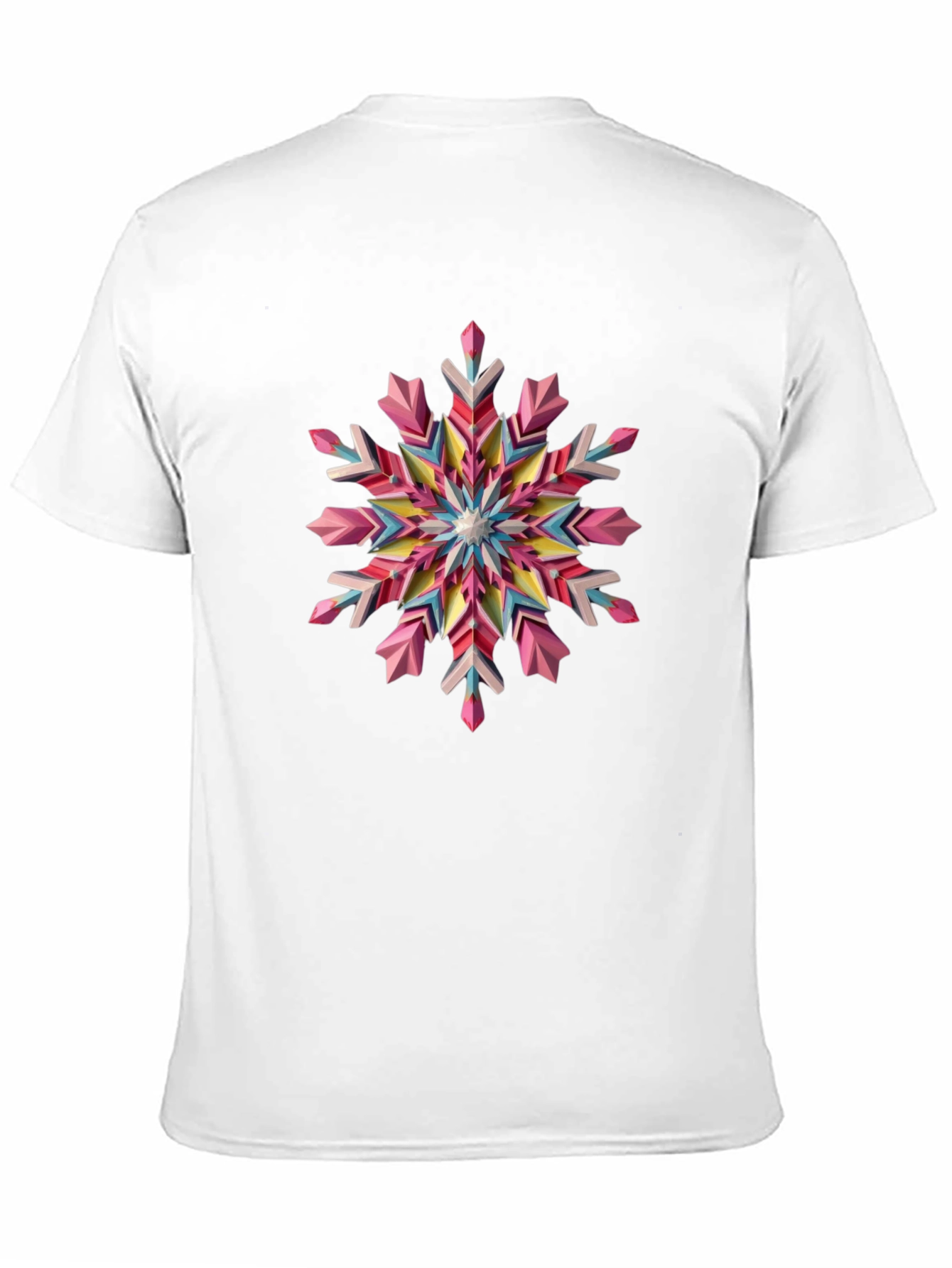 Black Geometric Snowflake Graphic Tee - Black view 11