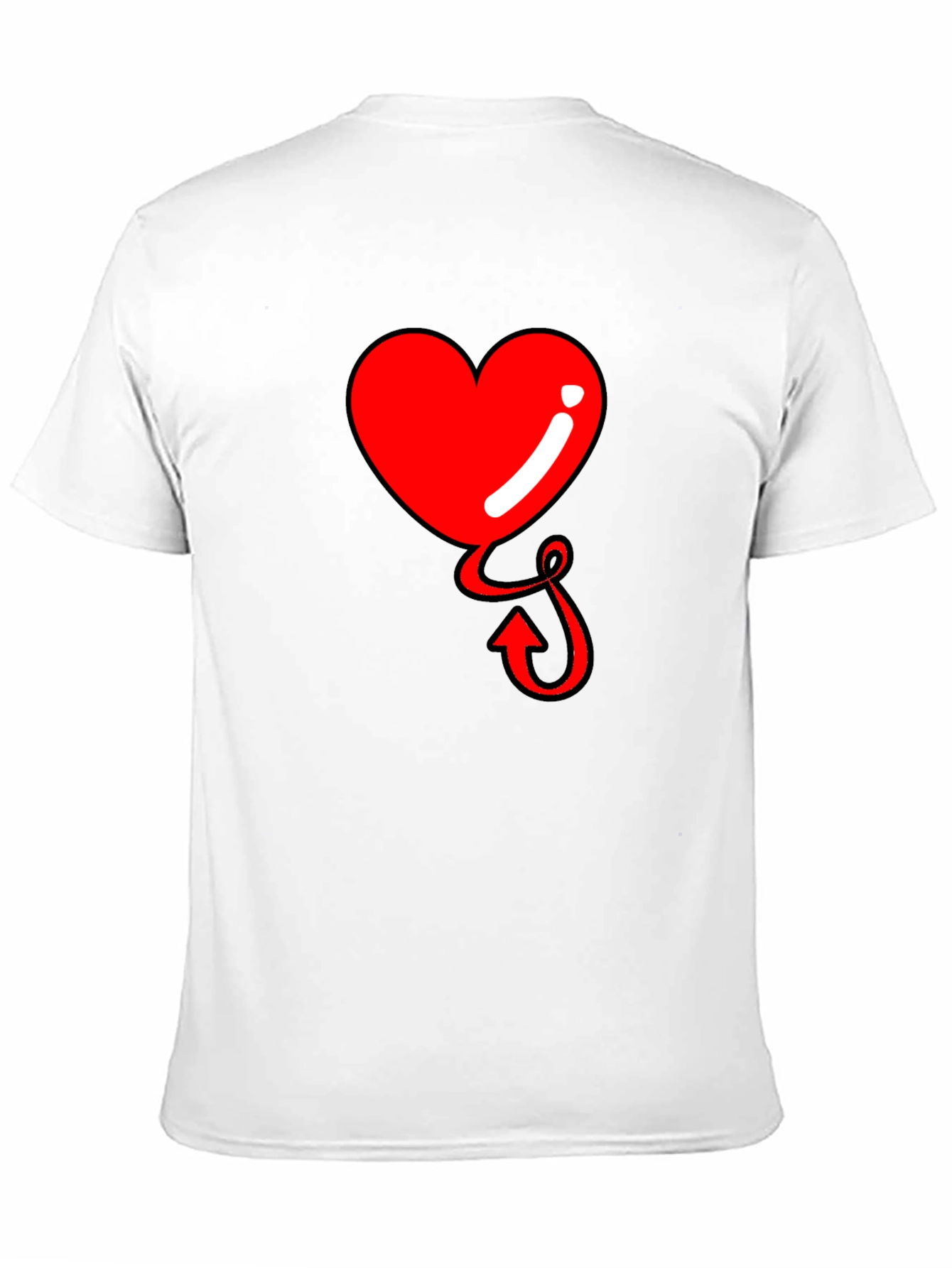 Black Heart Devil Tail Tee - Men's Black T-Shirt view 11